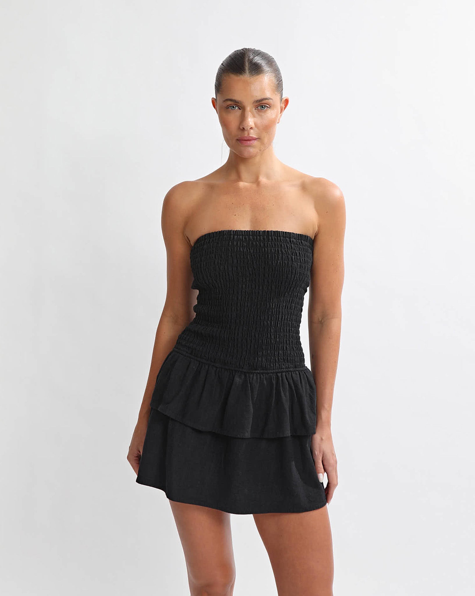 Evie Strapless Dress Black