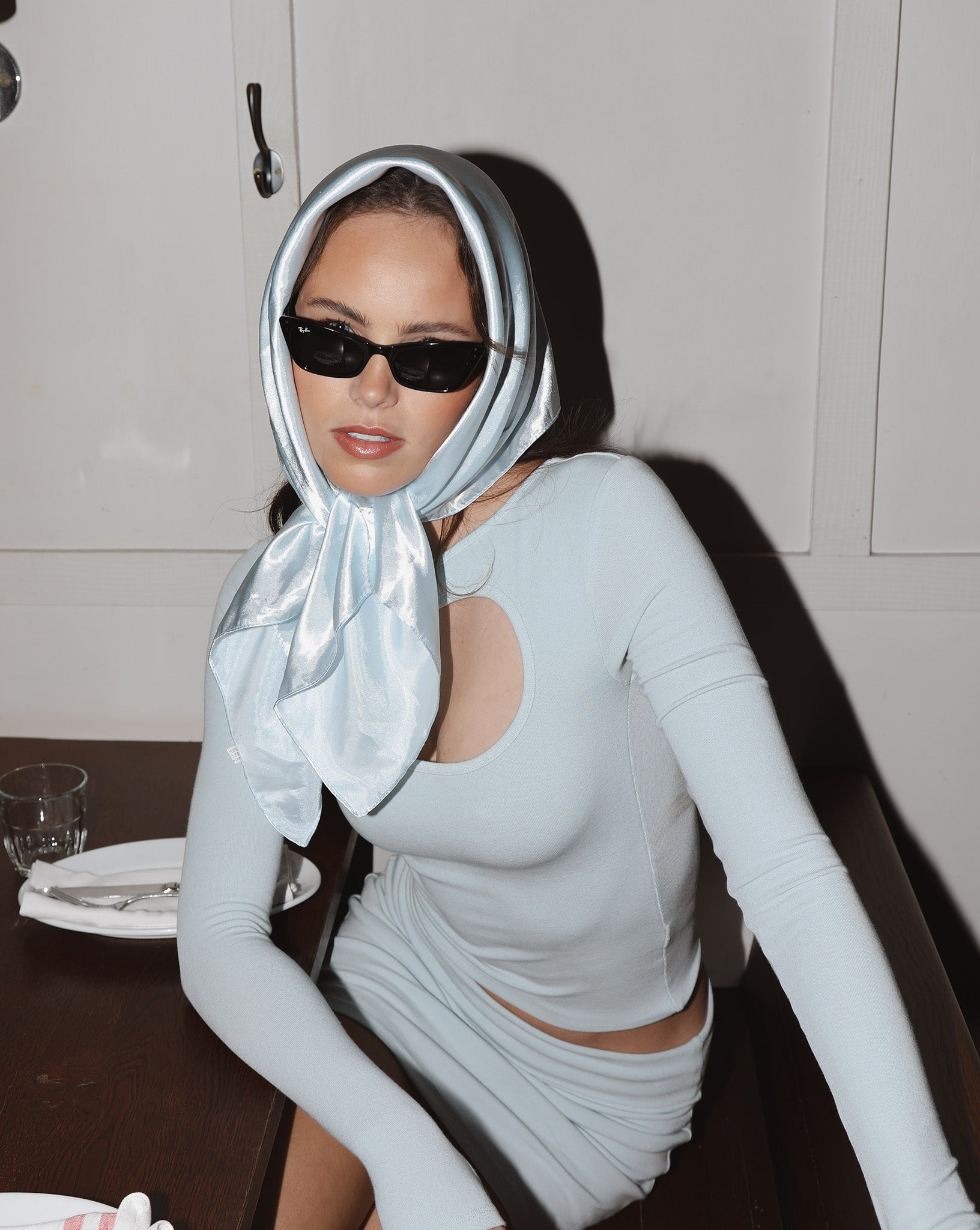 Amelia Asym Long Sleeve Top Ice