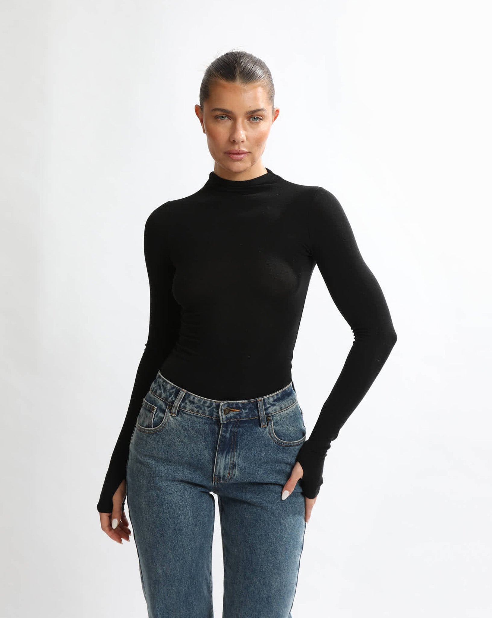 Amelia Long Sleeve Top Black