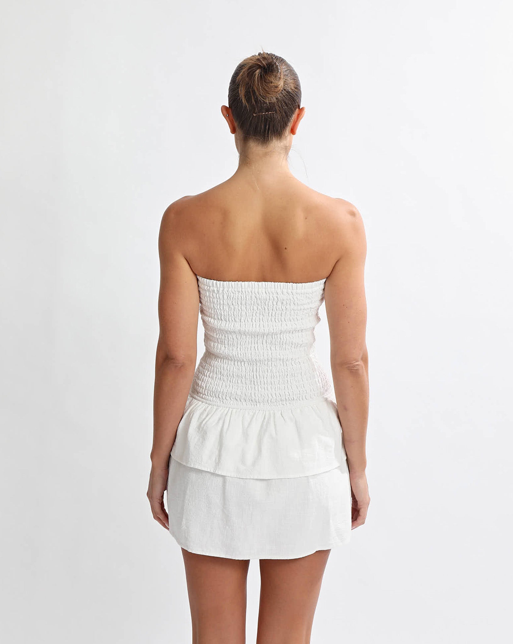 Evie Strapless Dress Off White