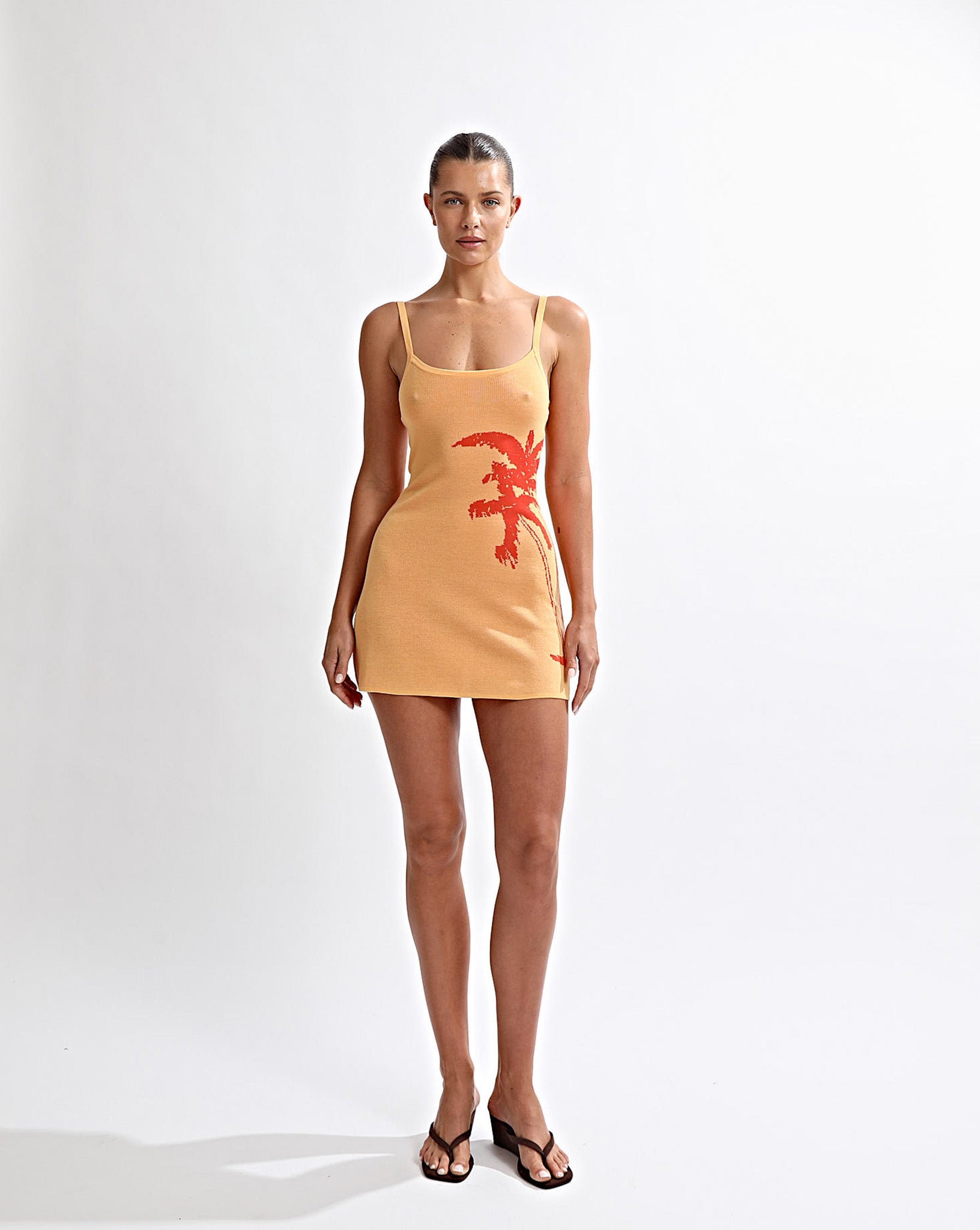 Cali Knit Mini Dress Orange