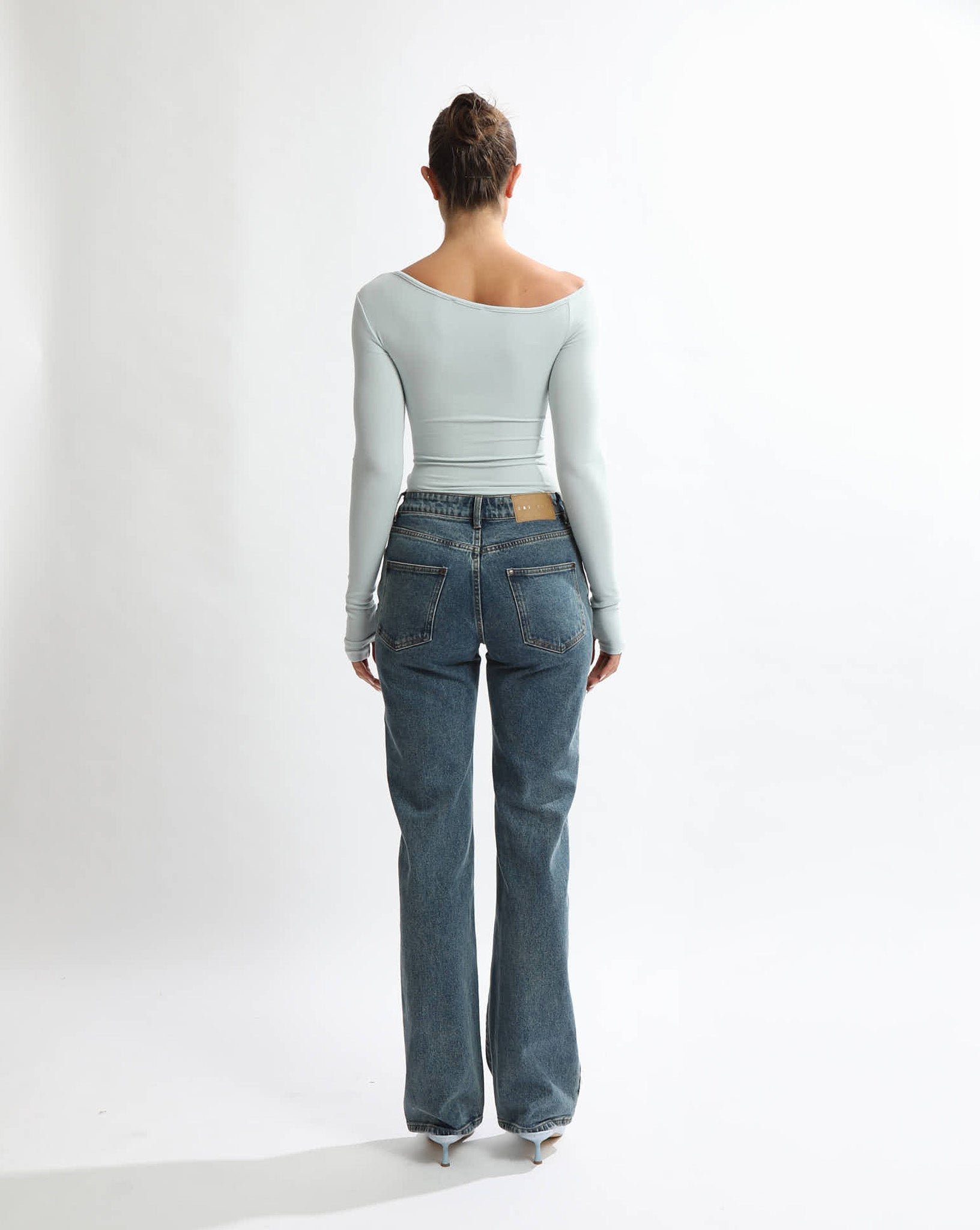 Amelia Asym Long Sleeve Top Ice