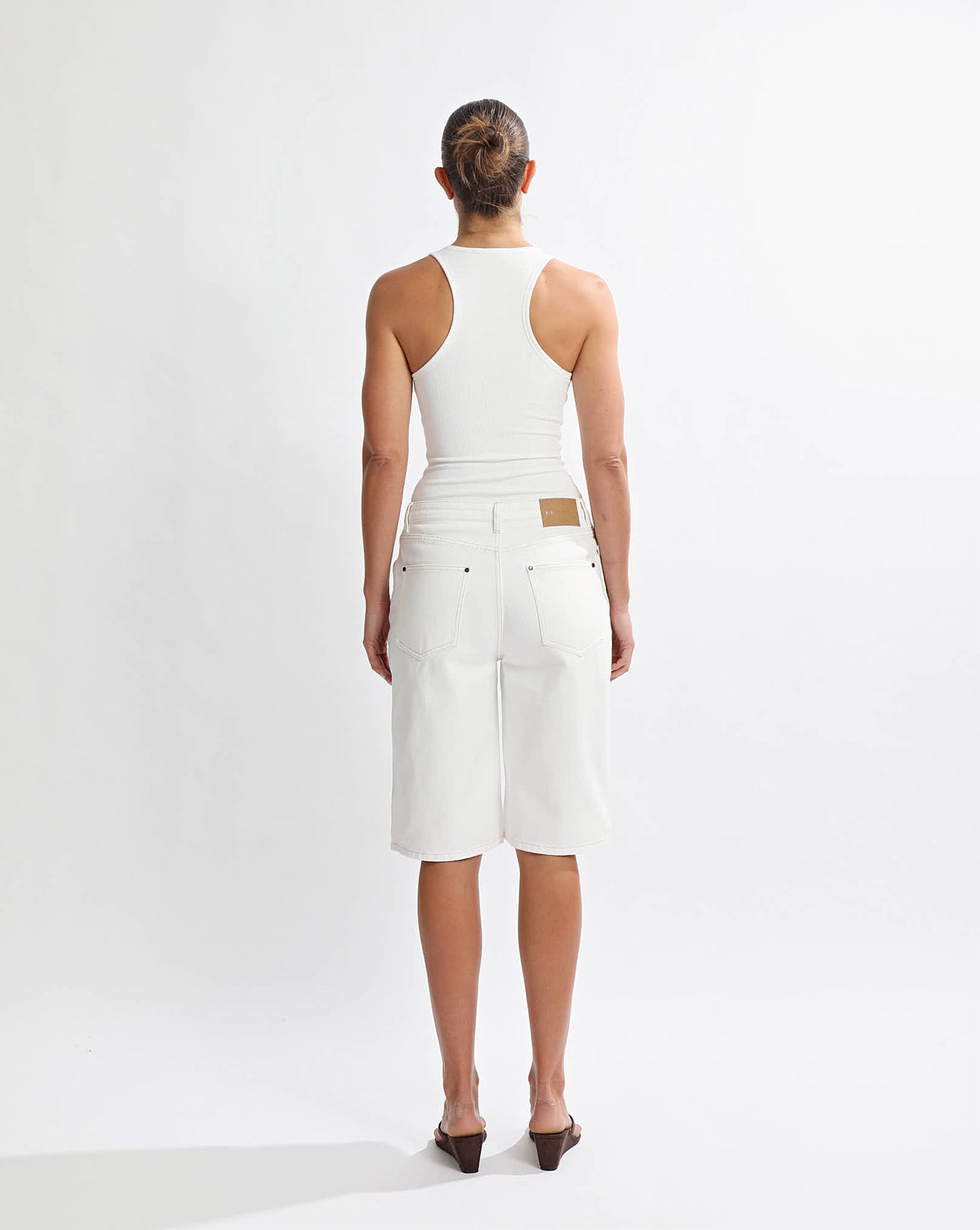 Toby Denim Shorts White