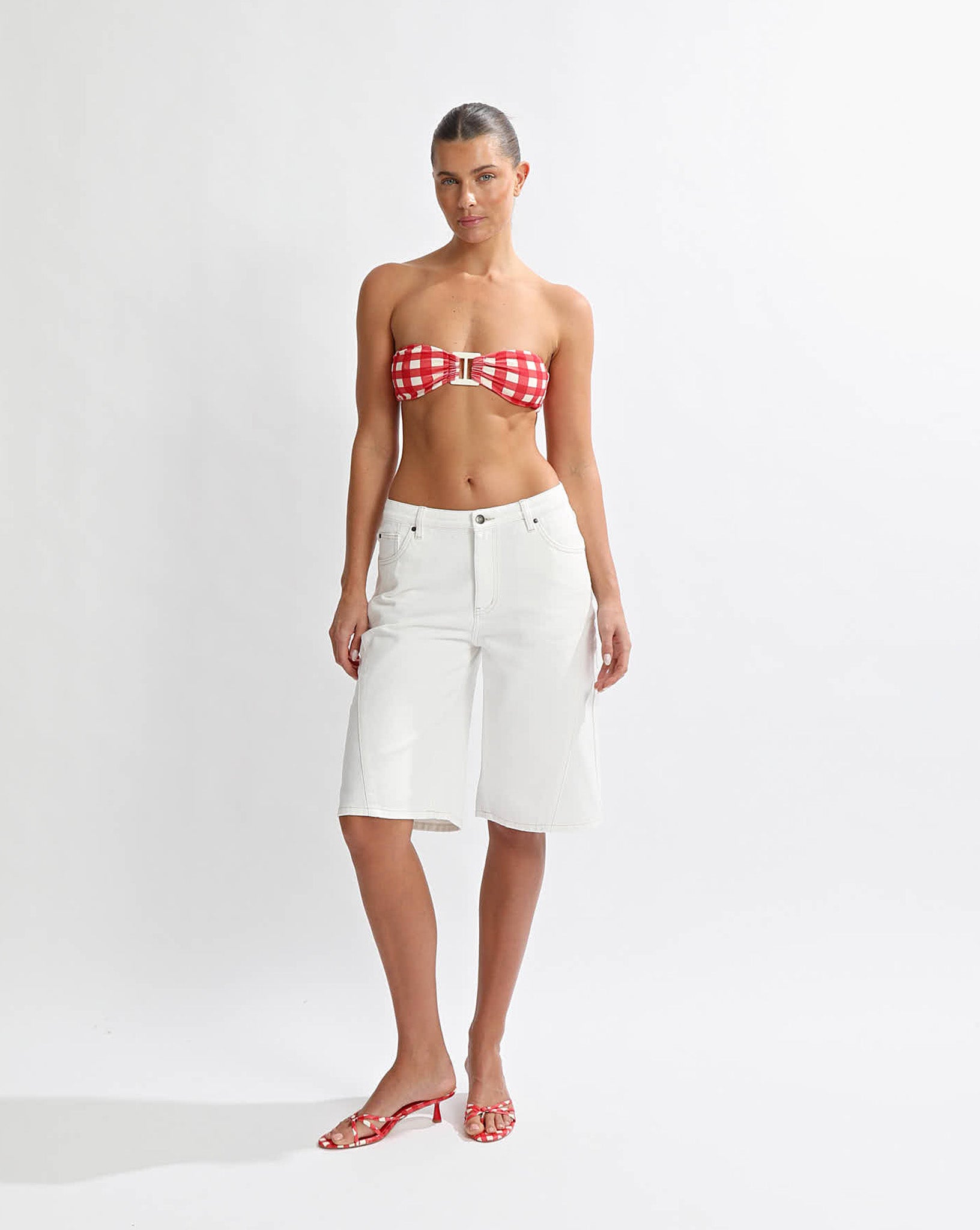 Toby Denim Shorts White