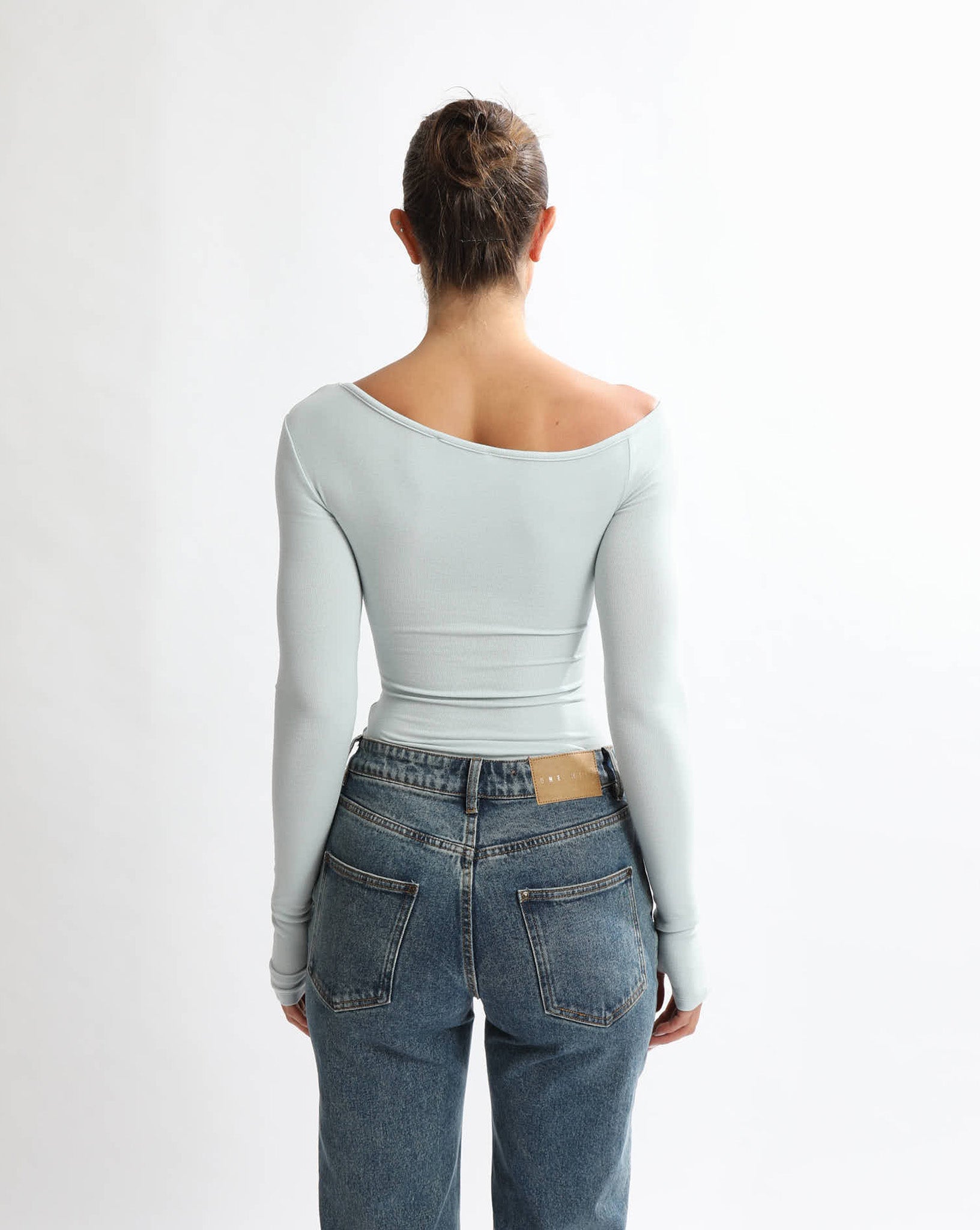 Amelia Asym Long Sleeve Top Ice