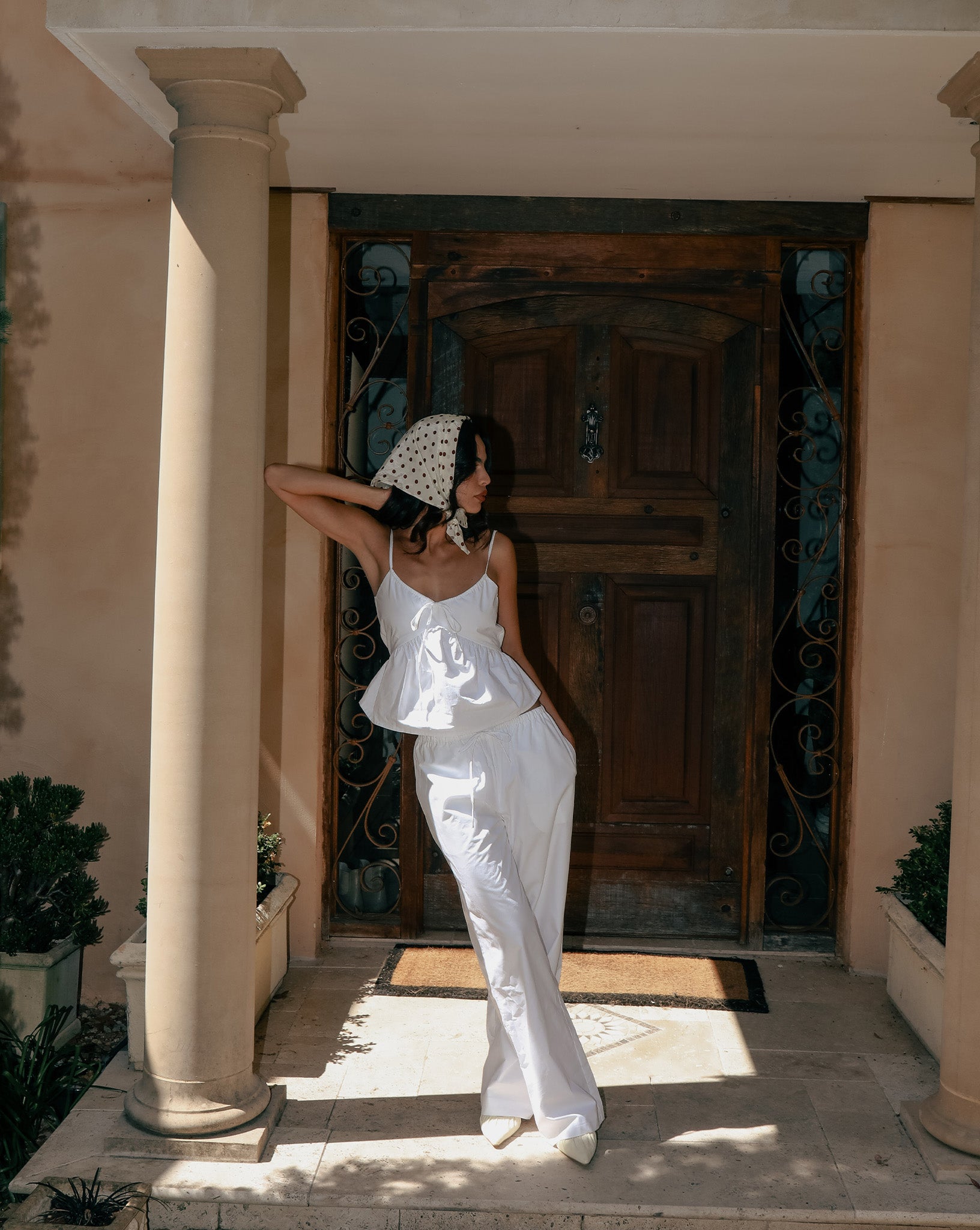 Gabby Pants White Cropped