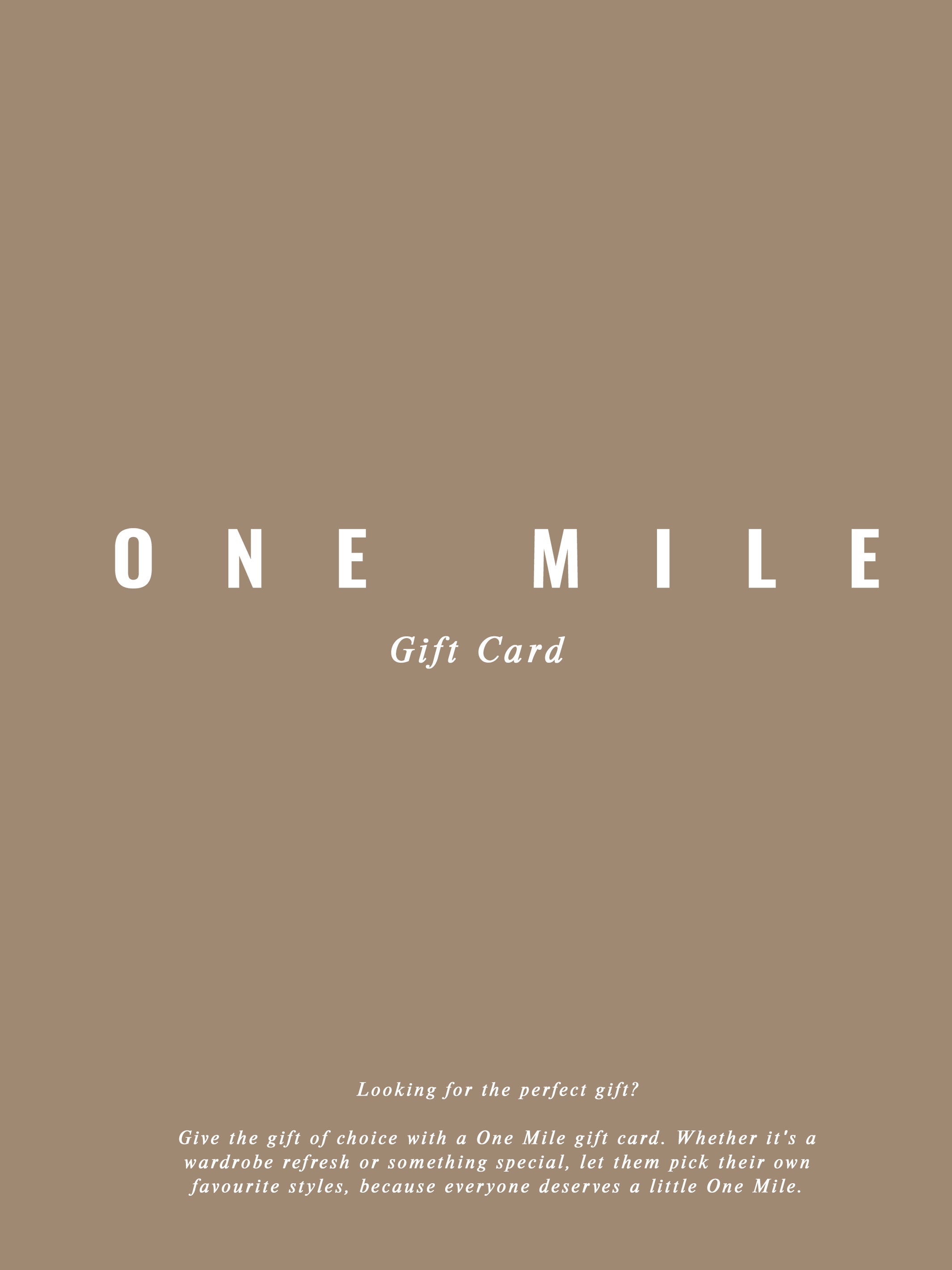 One Mile The Label Gift Card