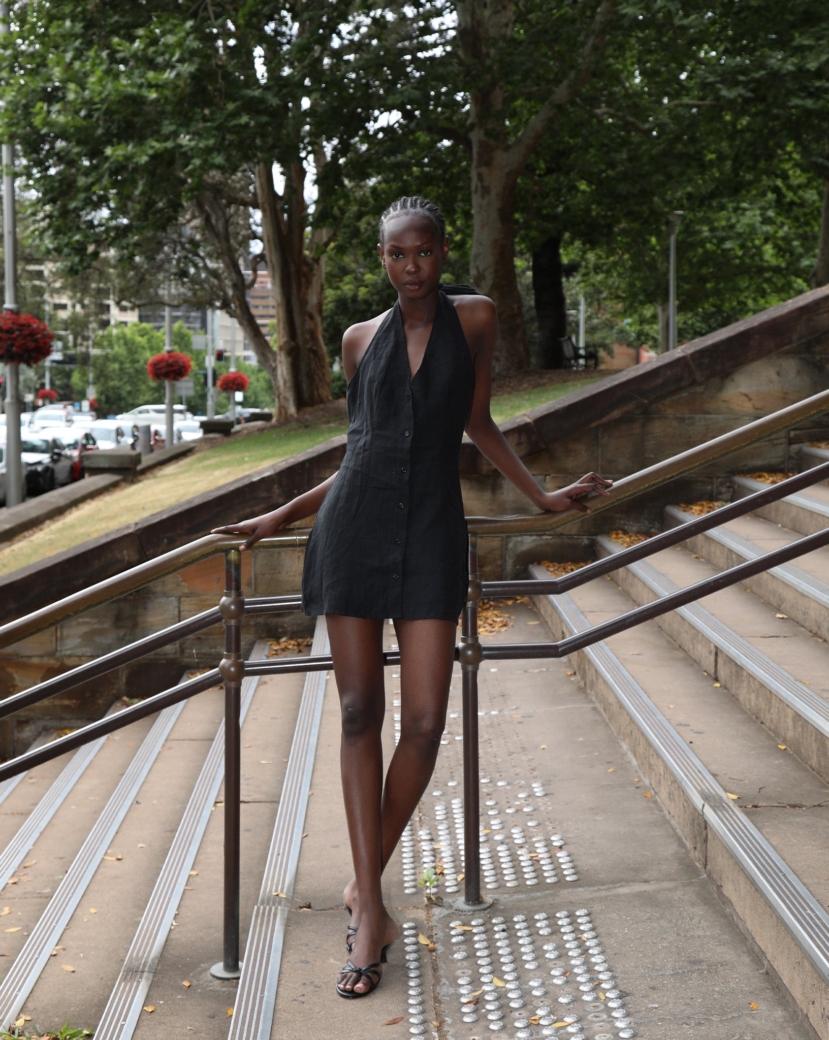 Tia Halter Mini Dress Black