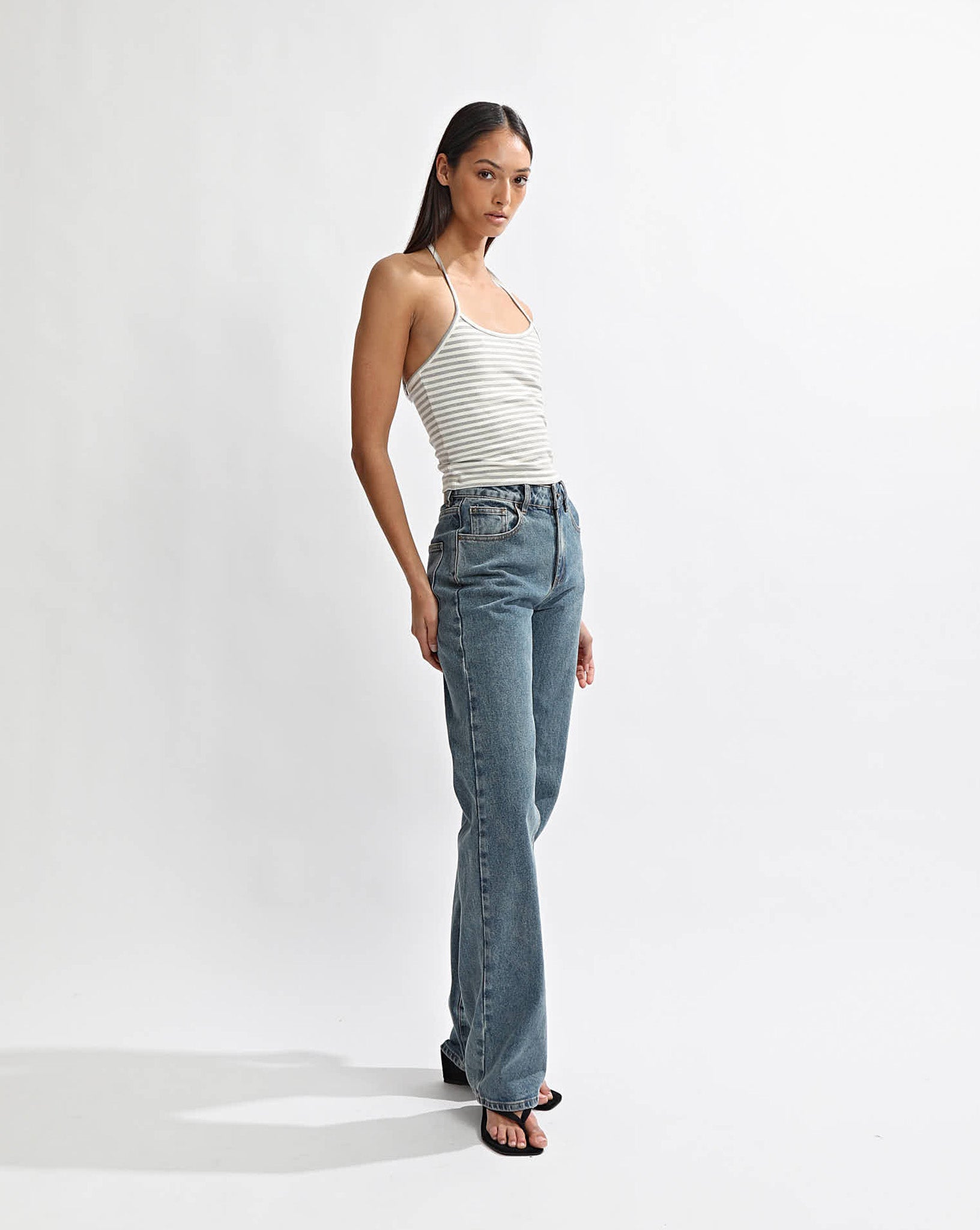 Milan Halter Tank Grey/White