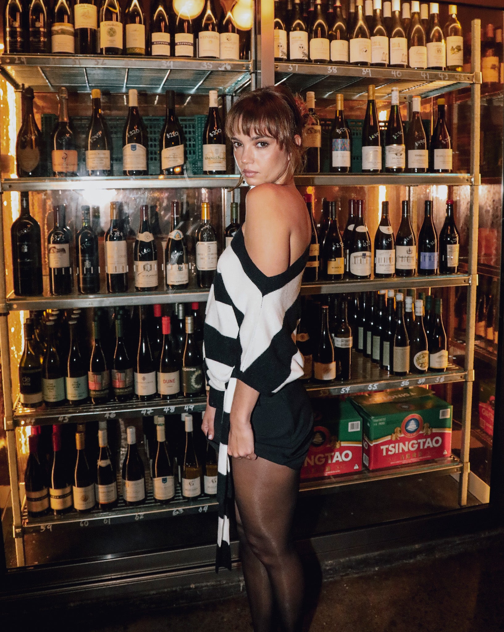 Charlotte Top Black/White Stripe