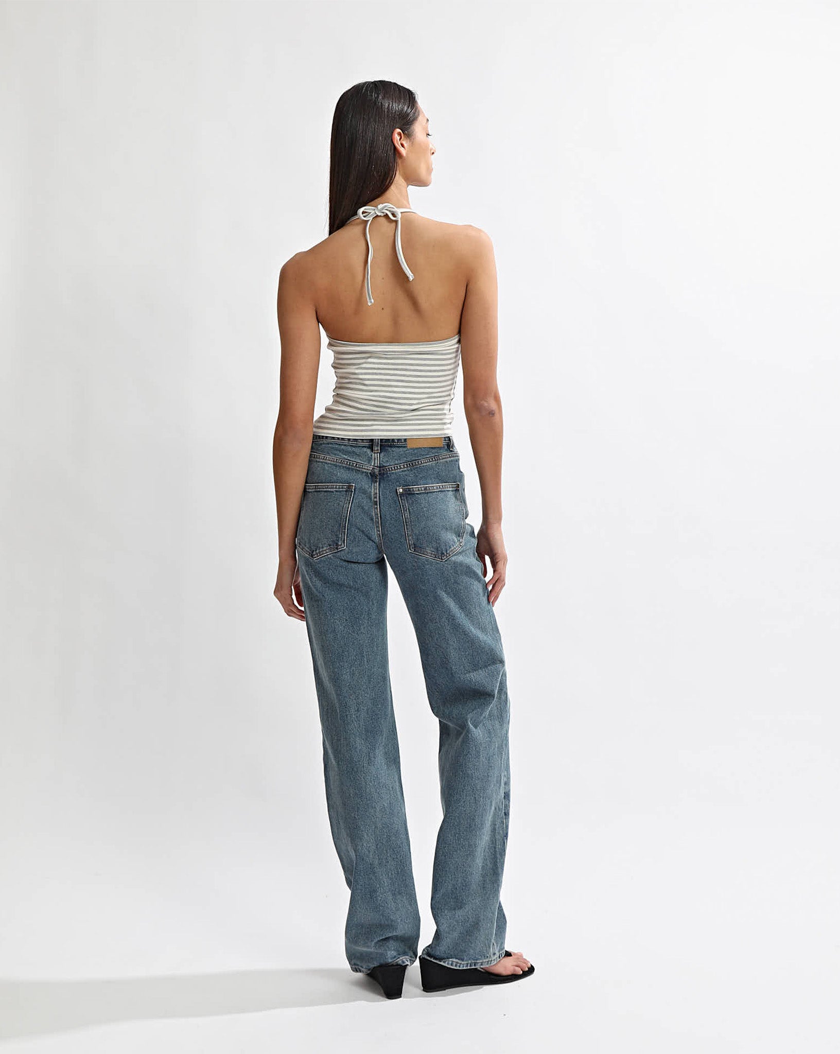 Milan Halter Tank Grey/White
