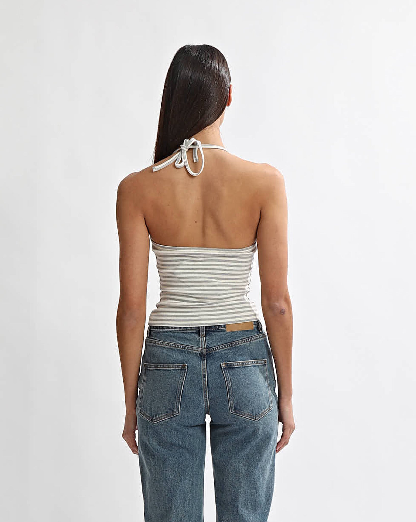 Milan Halter Tank Grey/White