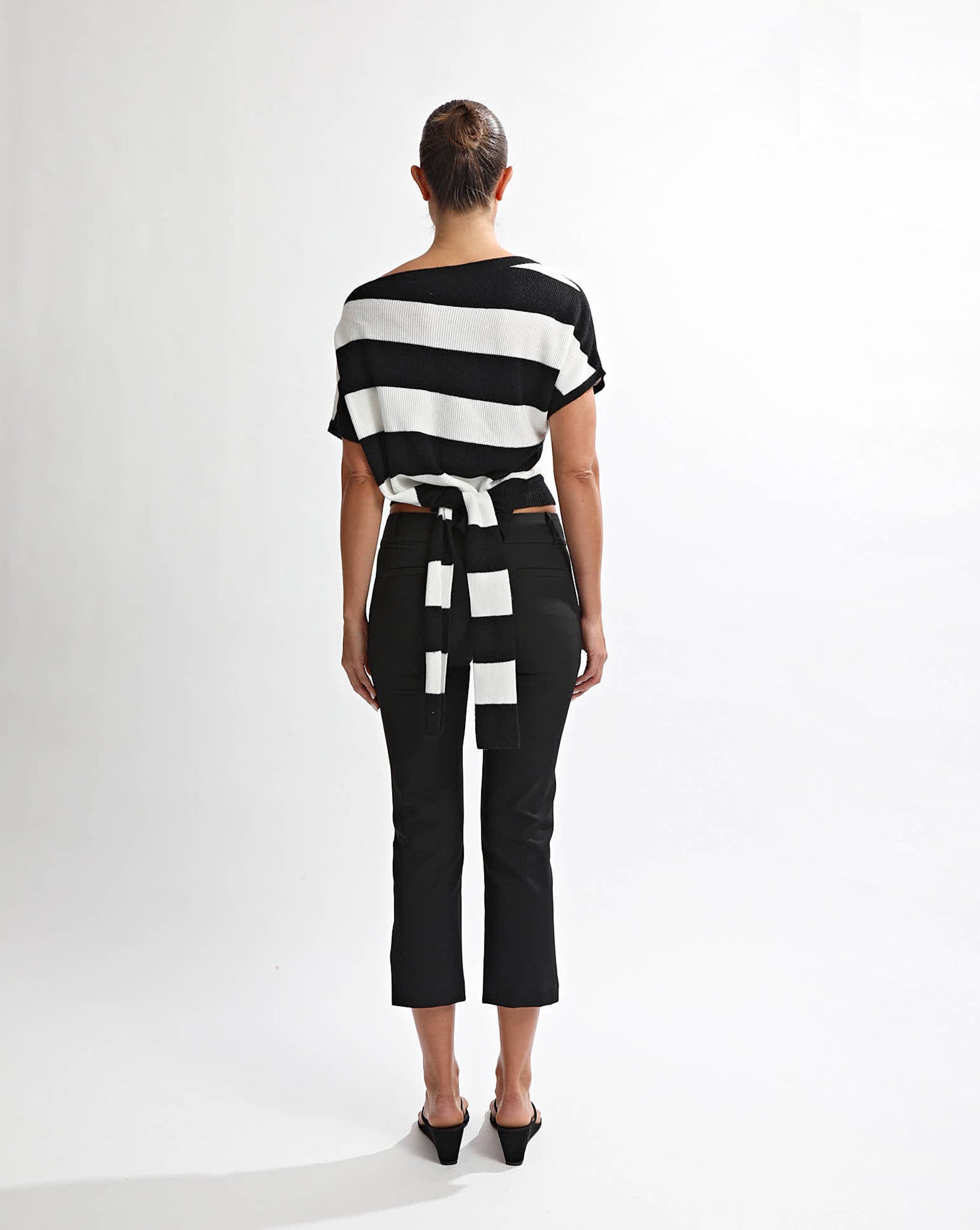 Charlotte Top Black/White Stripe
