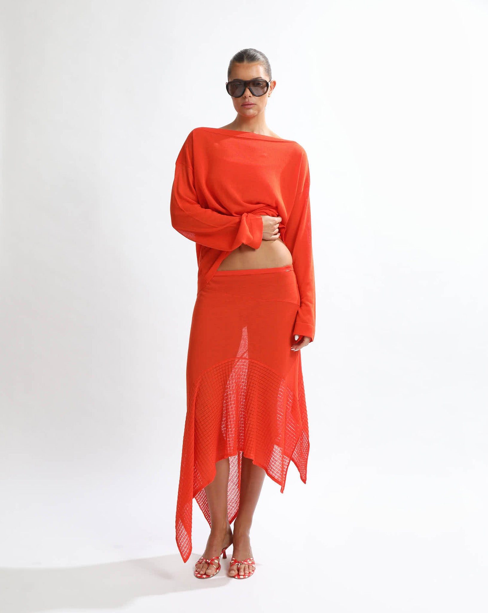 Milla Knit Jumper & Bralette Blood Orange
