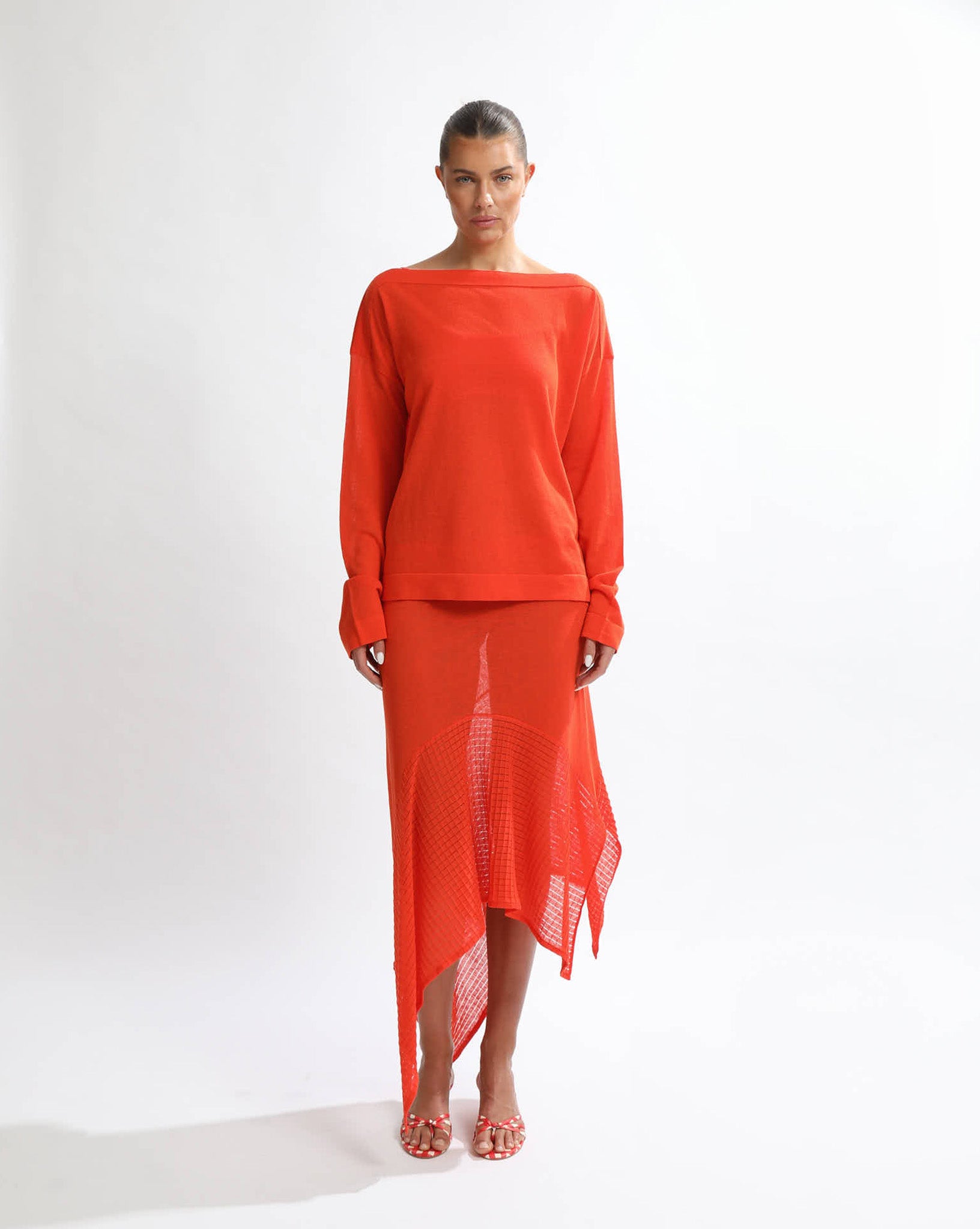 Milla Knit Jumper & Bralette Blood Orange