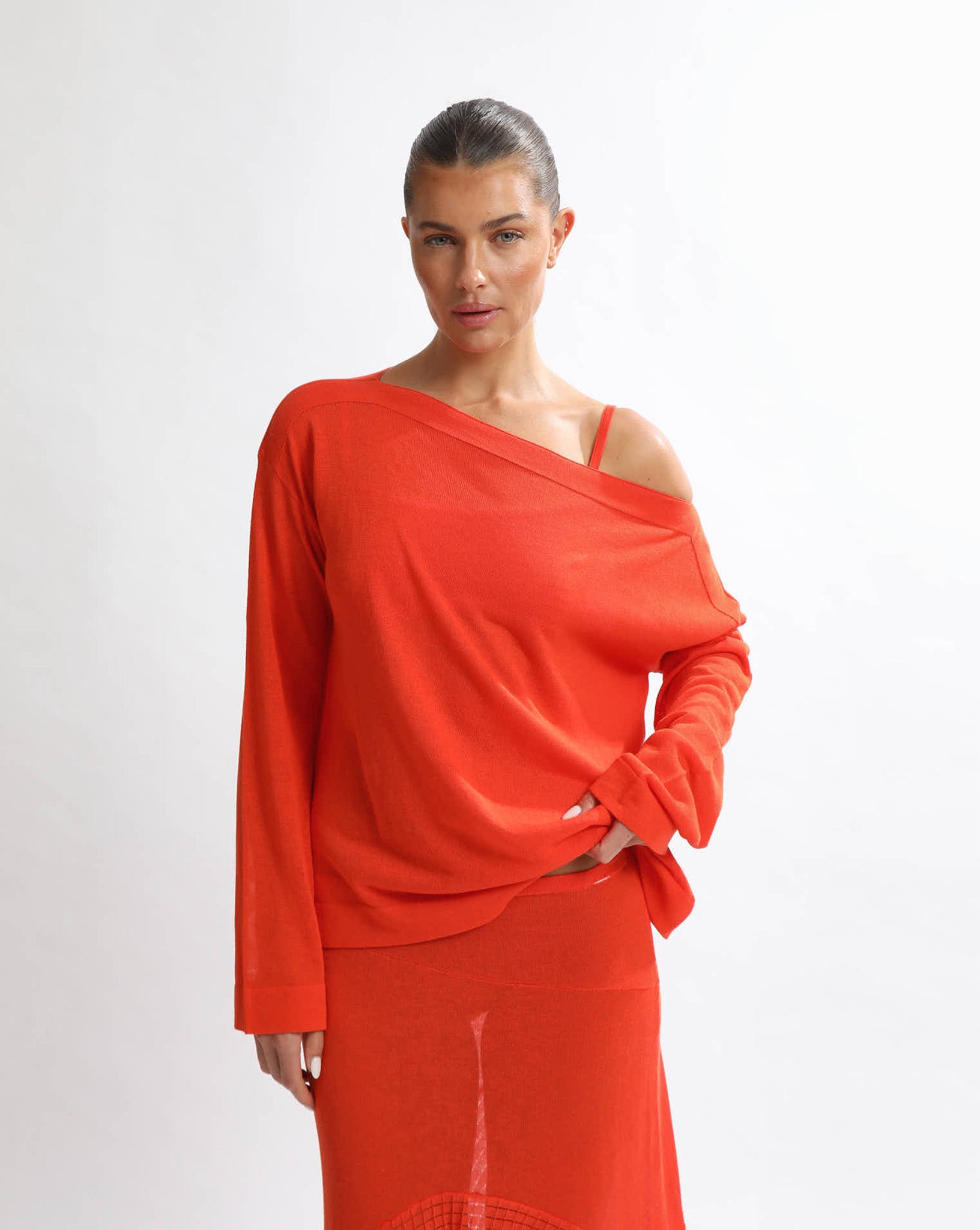 Milla Knit Jumper & Bralette Blood Orange
