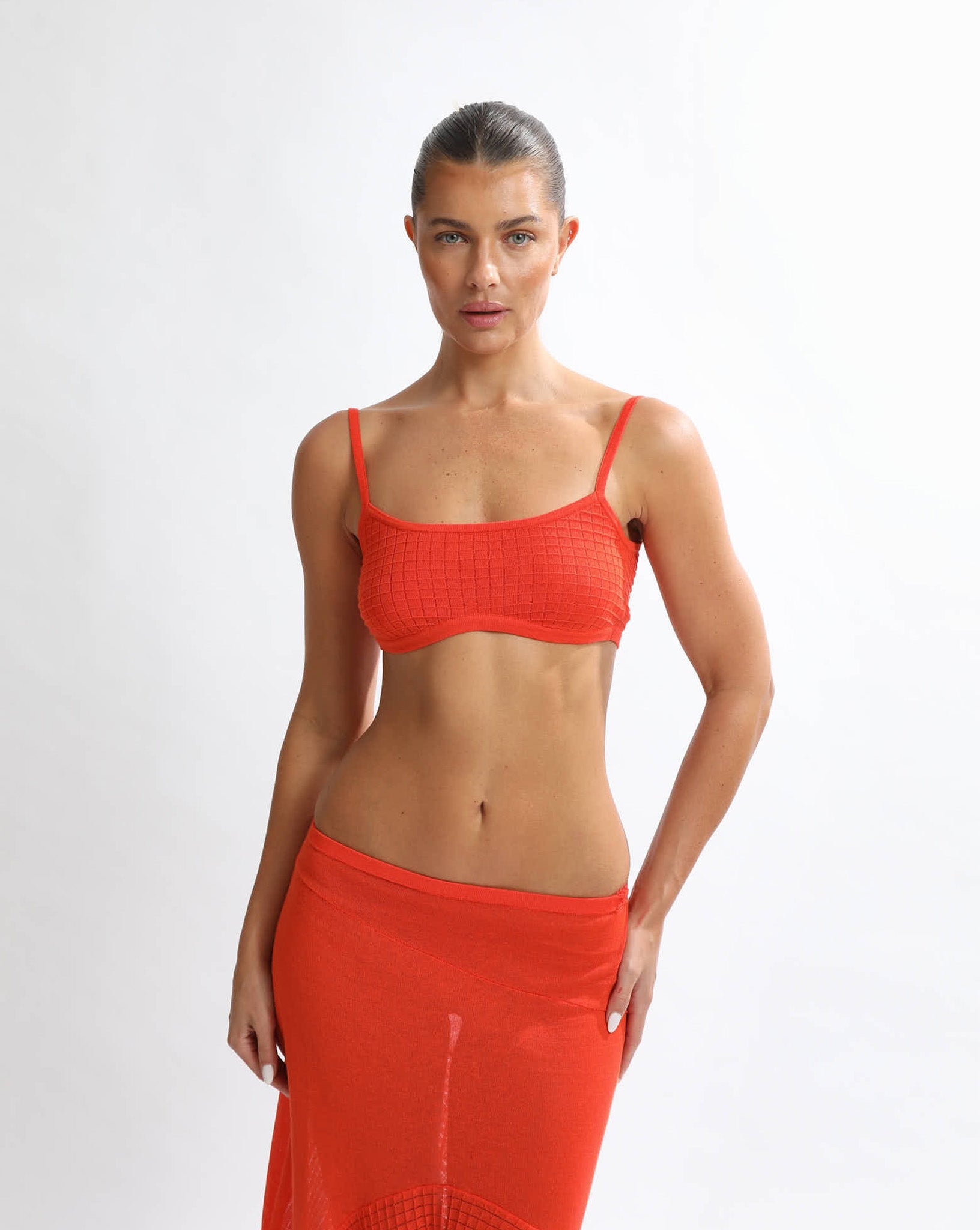 Milla Knit Jumper & Bralette Blood Orange