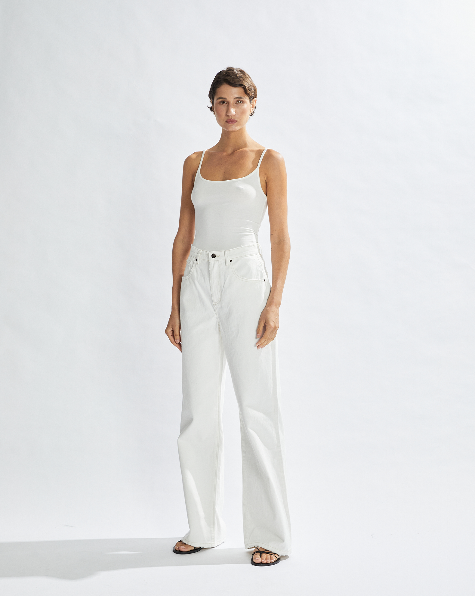 Harley High Rise Jeans White Cropped