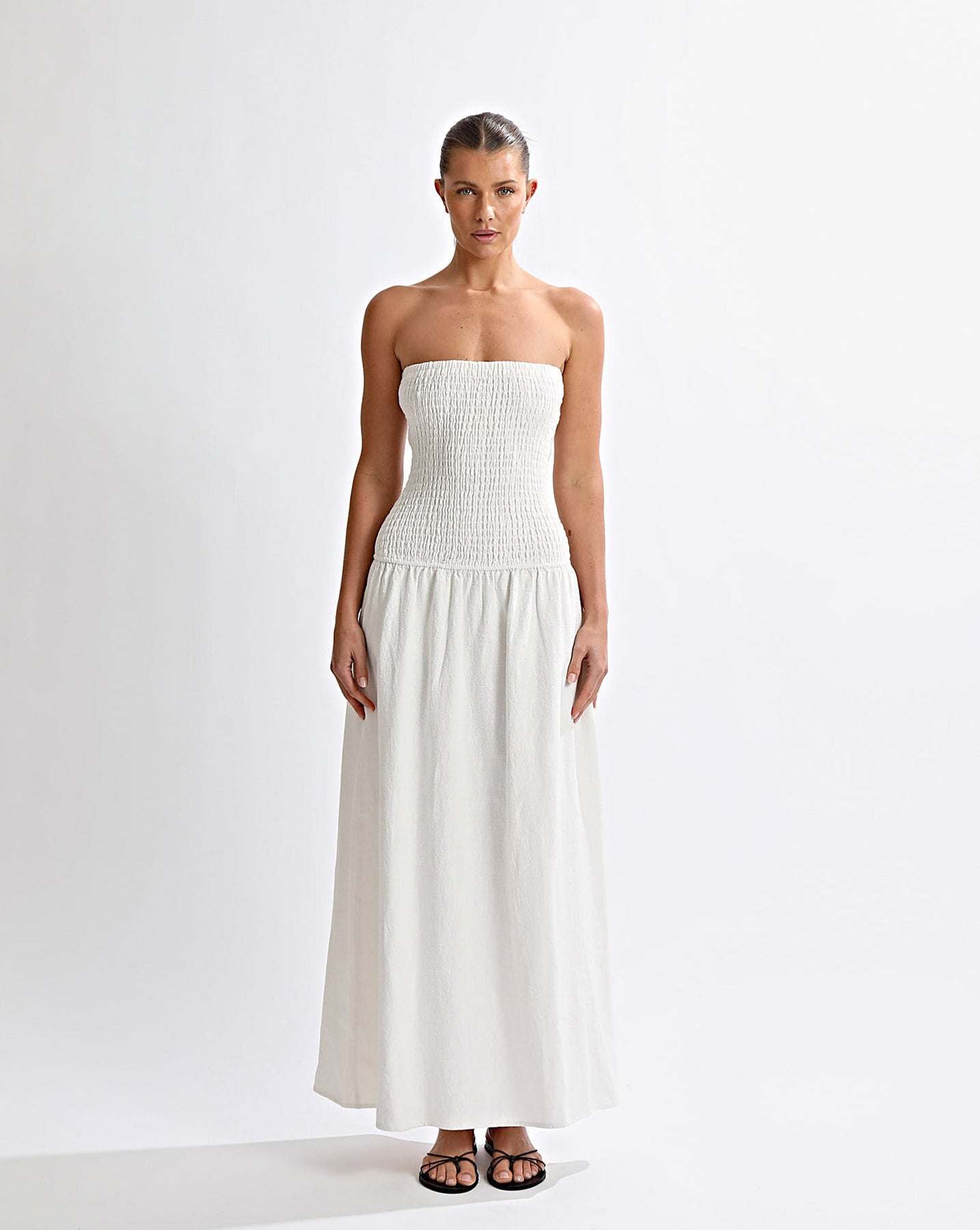 ethical off white maxi dress Deme By Gabriella LUCIANA MAXI DRESS IN OFF White
