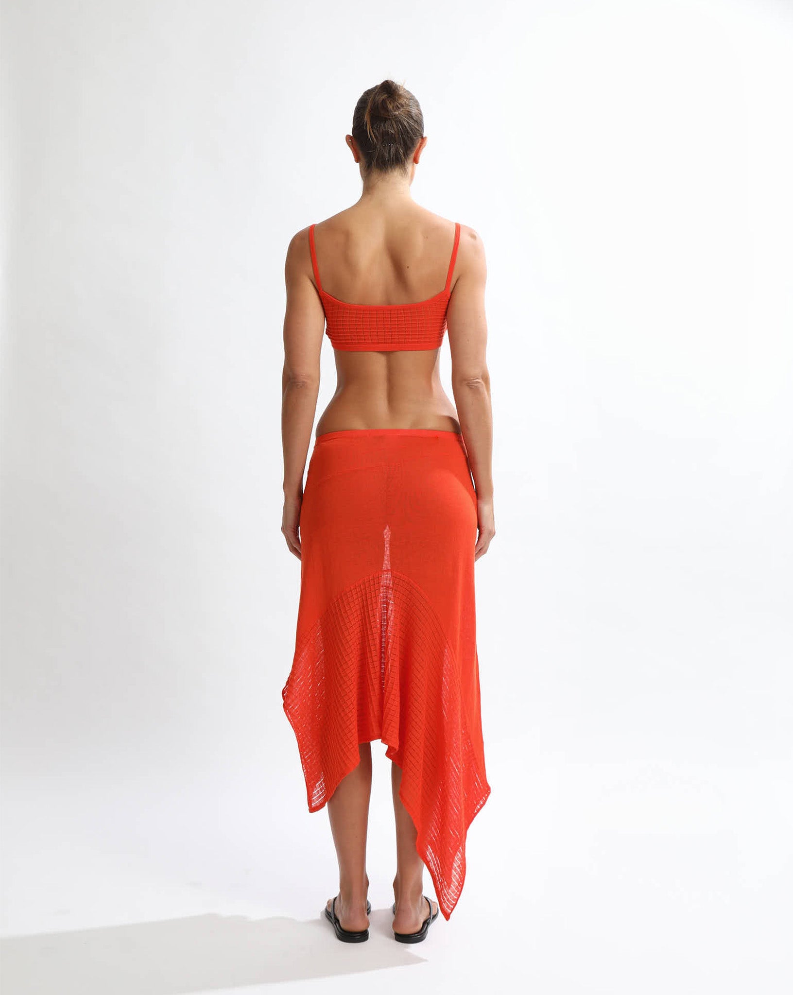 Milla Knit Midi Skirt Blood Orange