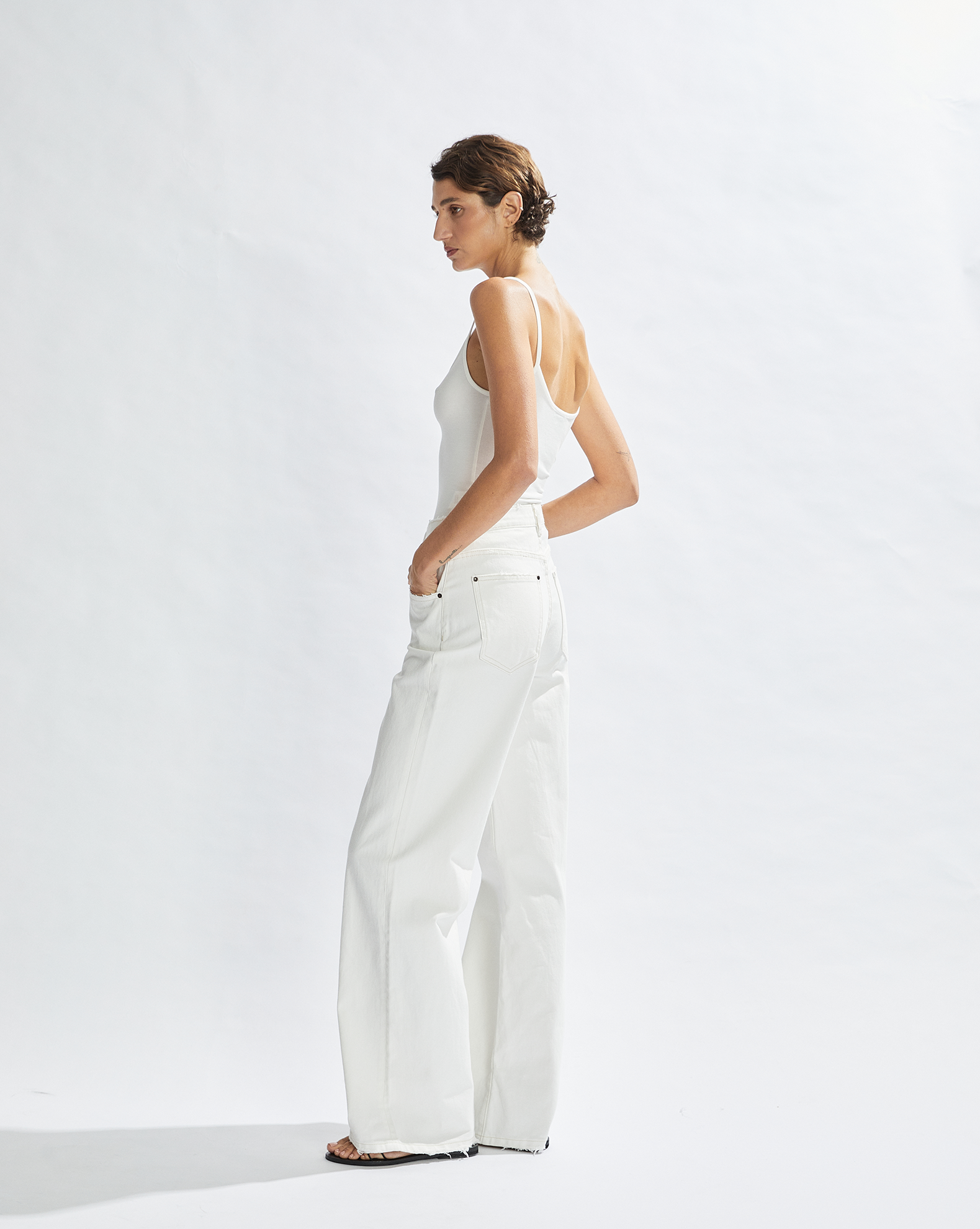 Harley High Rise Jeans White Cropped