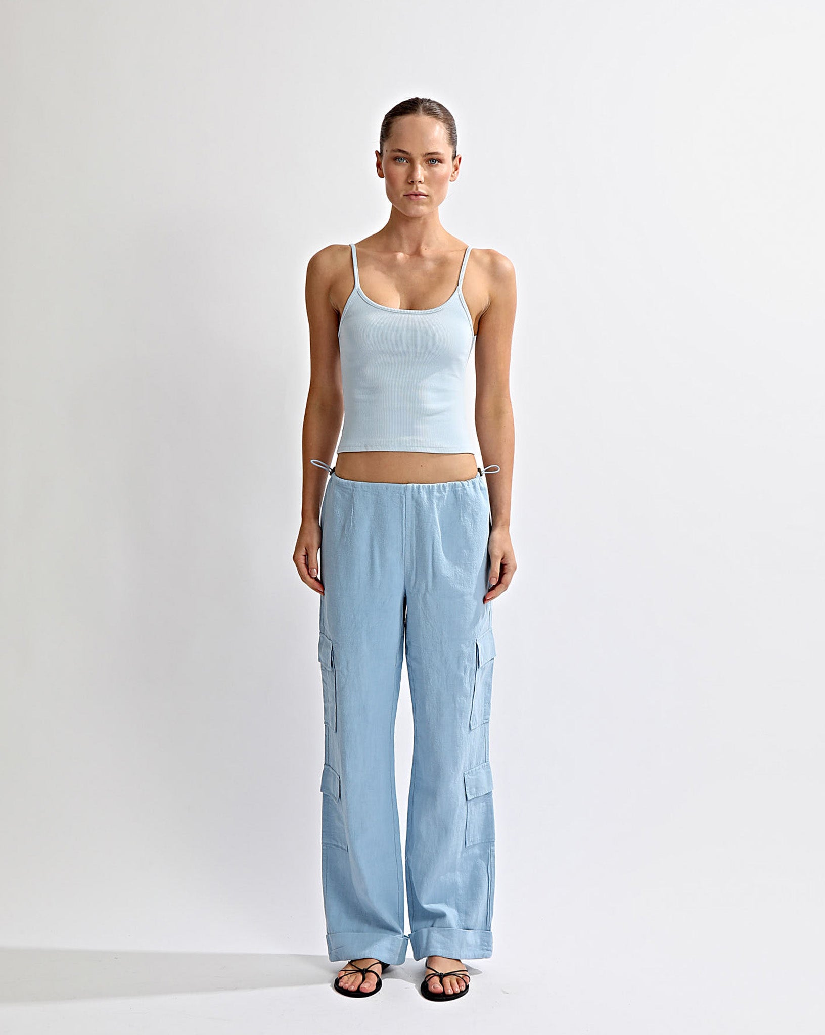 Evie Trousers Blue Cropped