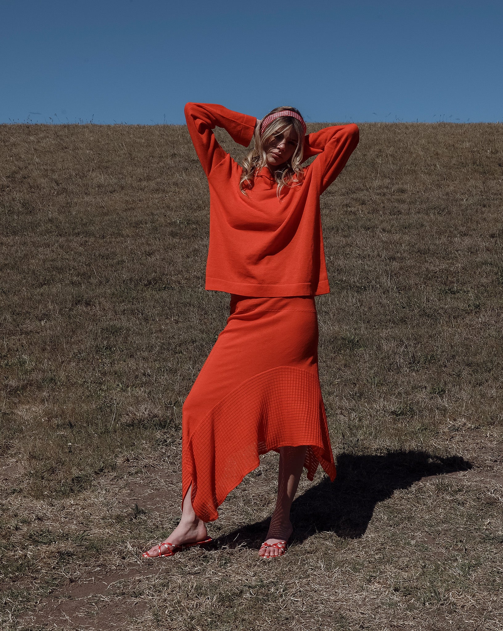 Milla Knit Jumper & Bralette Blood Orange