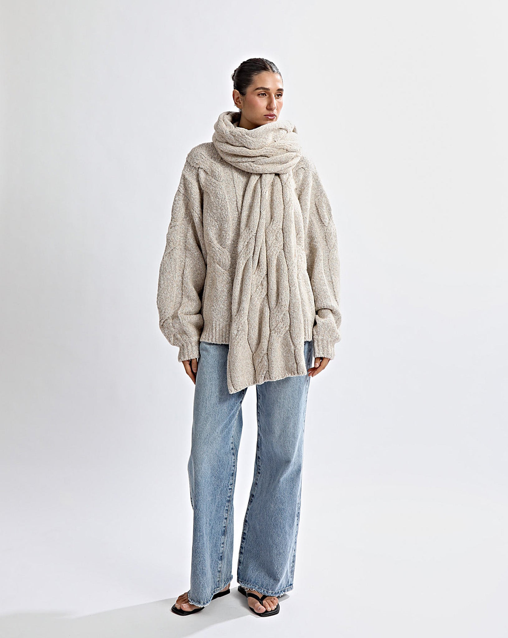 Bimmi Knit Zip Jumper Beige