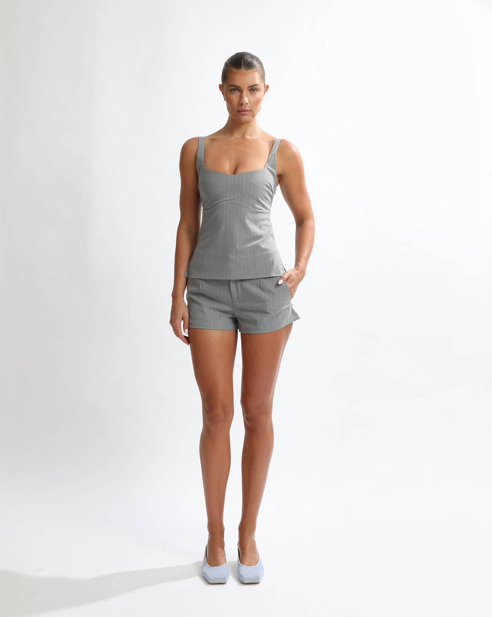 Luca Shorts Grey Stripe