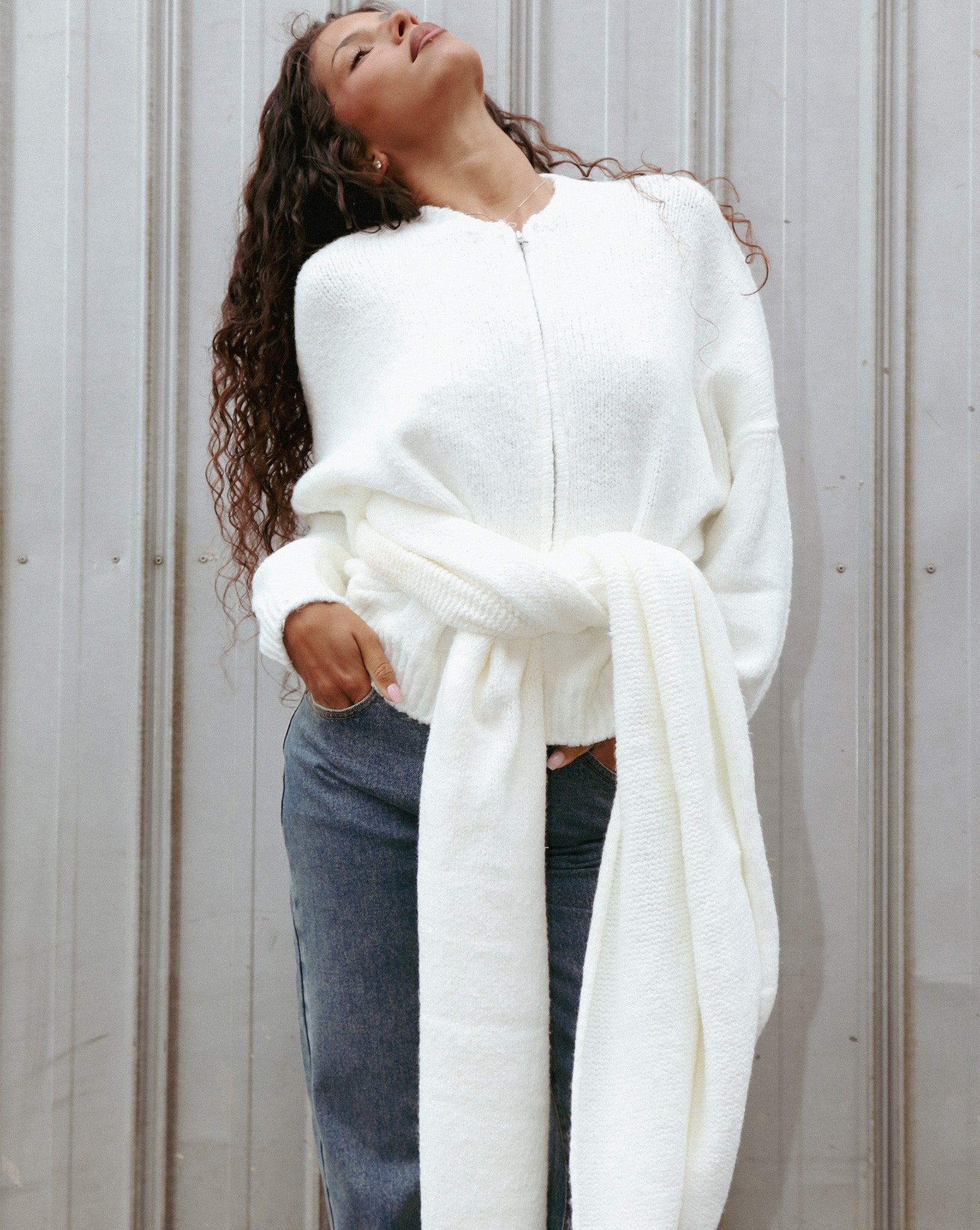 Elliot Knit Scarf Cream