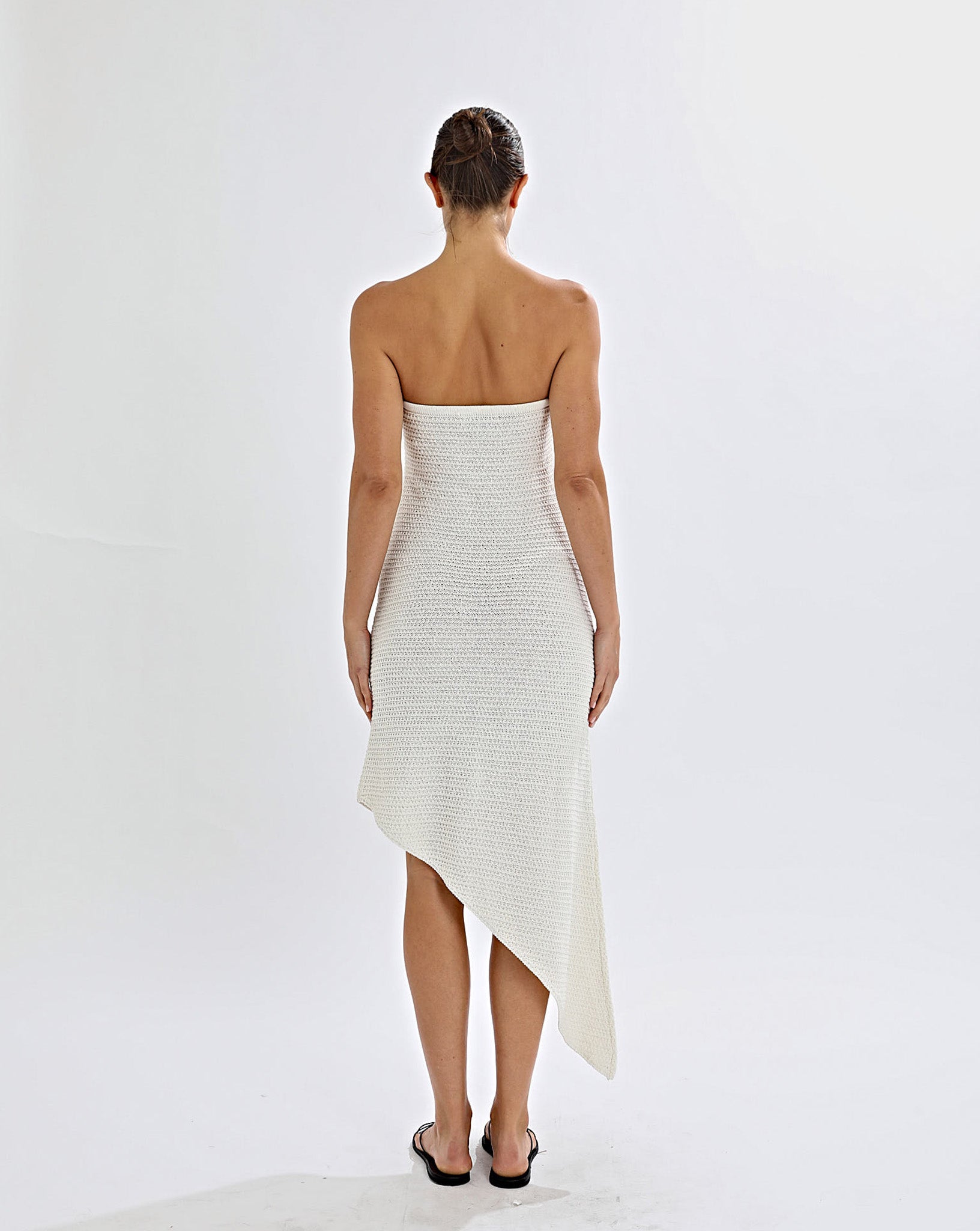 Eloise Knit Flower Dress Off White