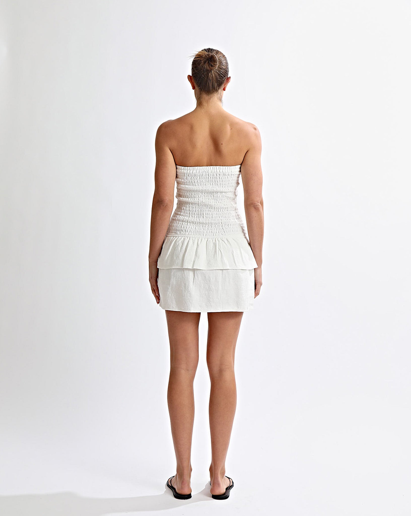 Evie Strapless Dress Off White