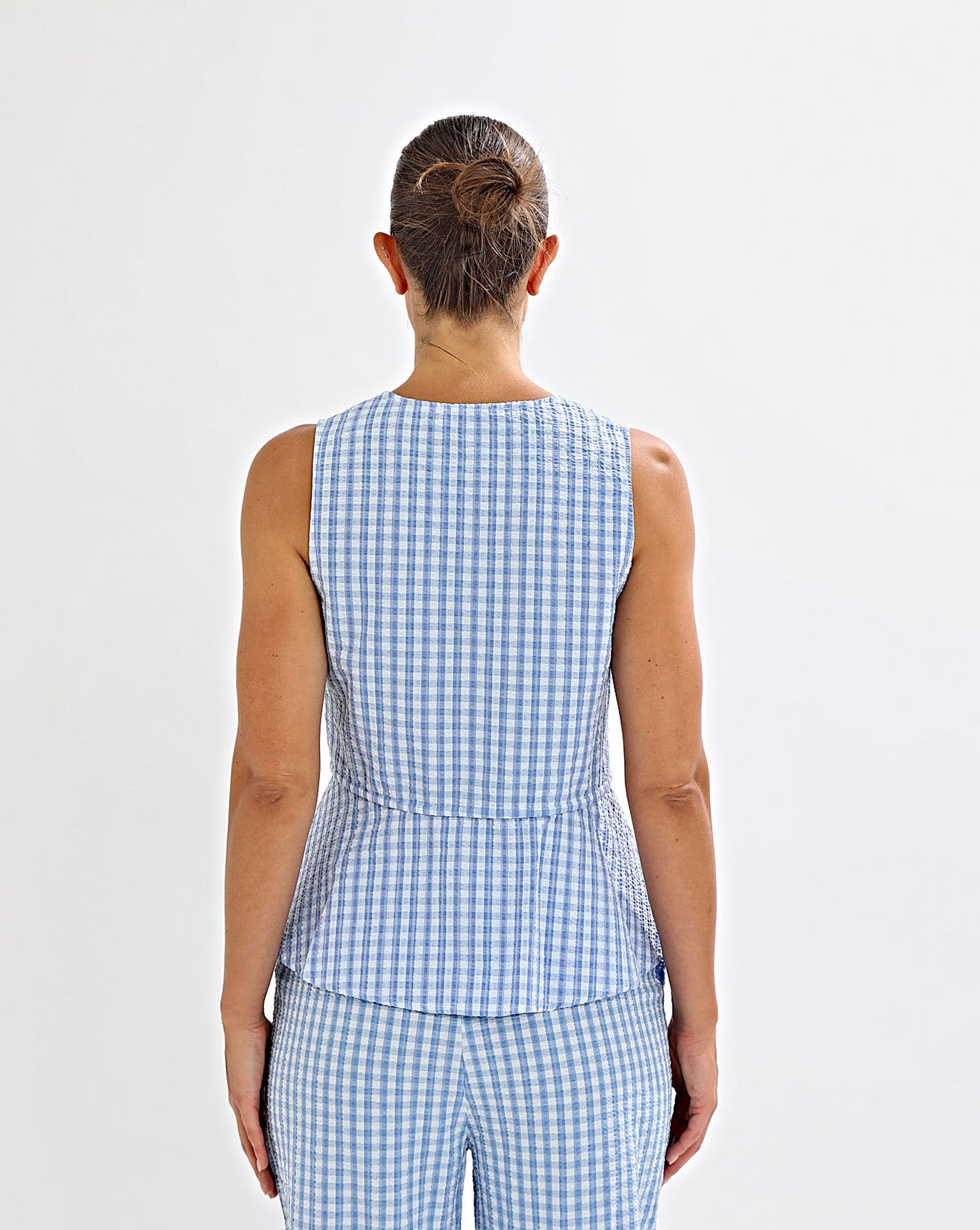 Lila Top Blue Gingham