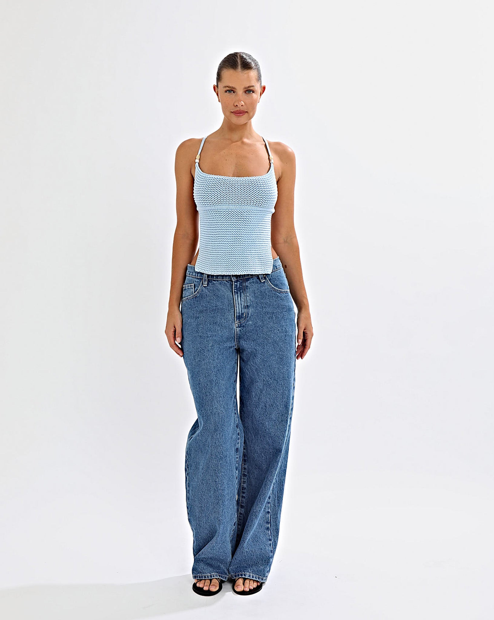 Lumi Knit Top Light Blue