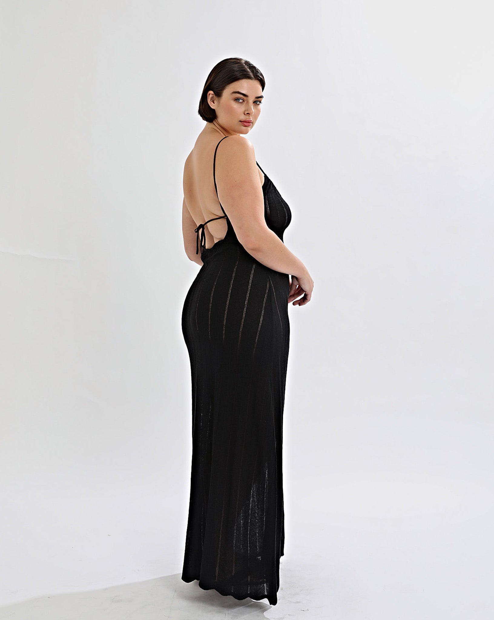 Ariel Knit Maxi Dress Black One Mile The Label Ariel Knit Maxi Dress Black One Mile The Label