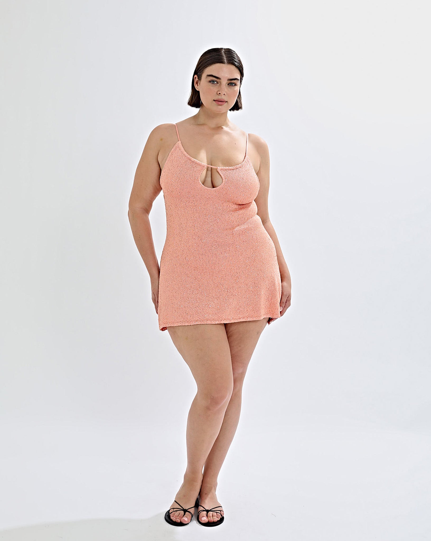 Gaia Knit Mini Dress Coral