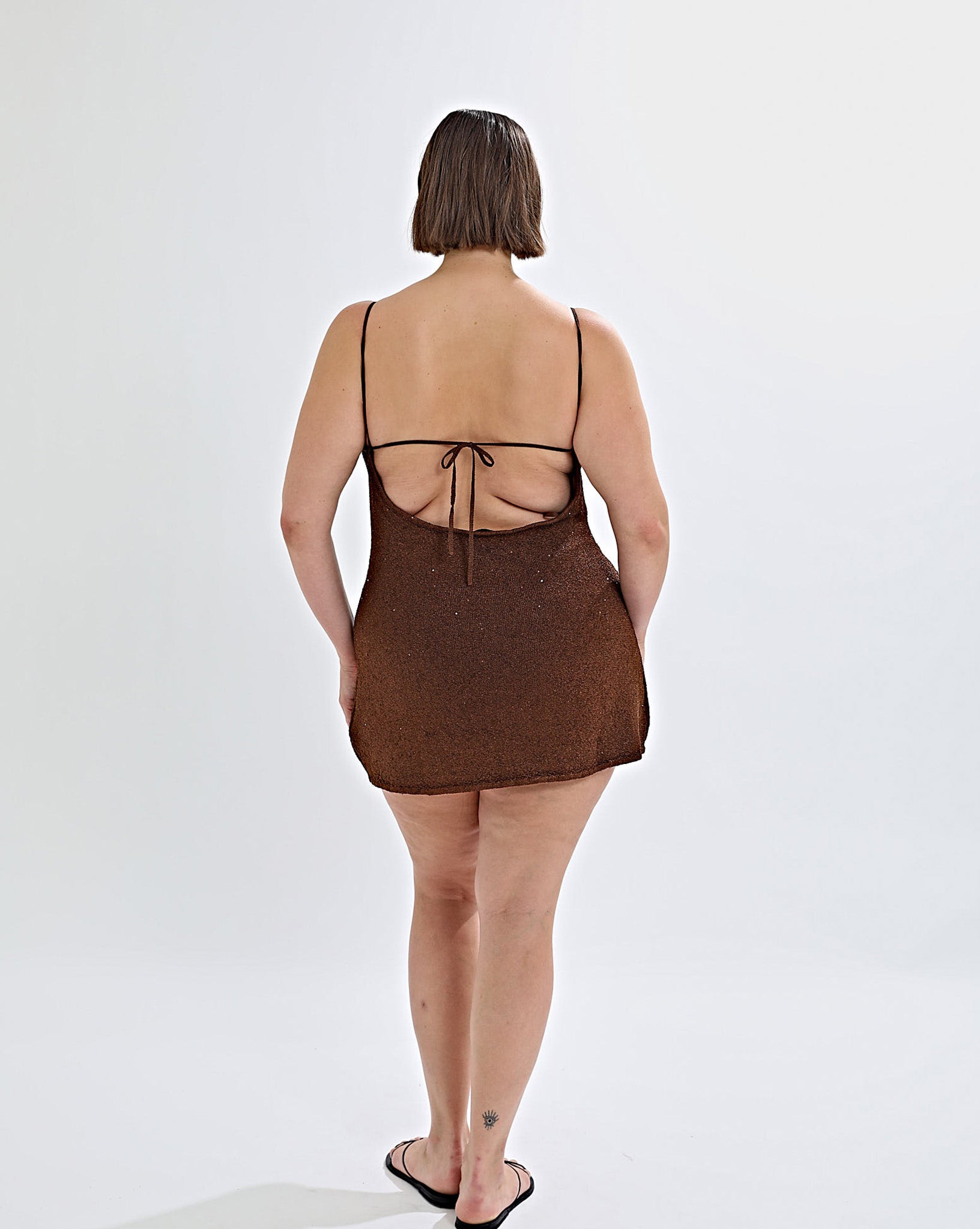 Gaia Knit Mini Dress Chocolate