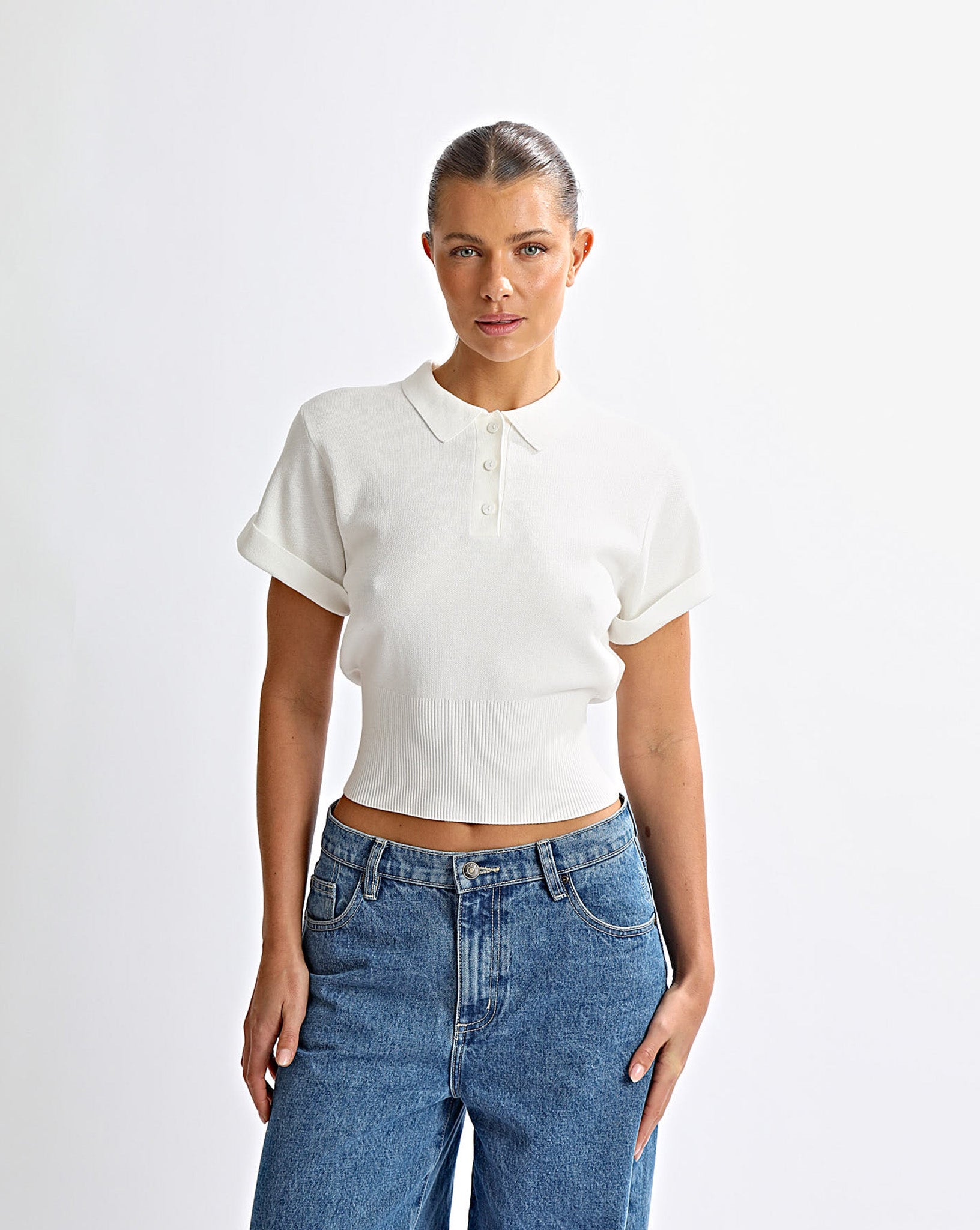 Blaire Knit Top Off White
