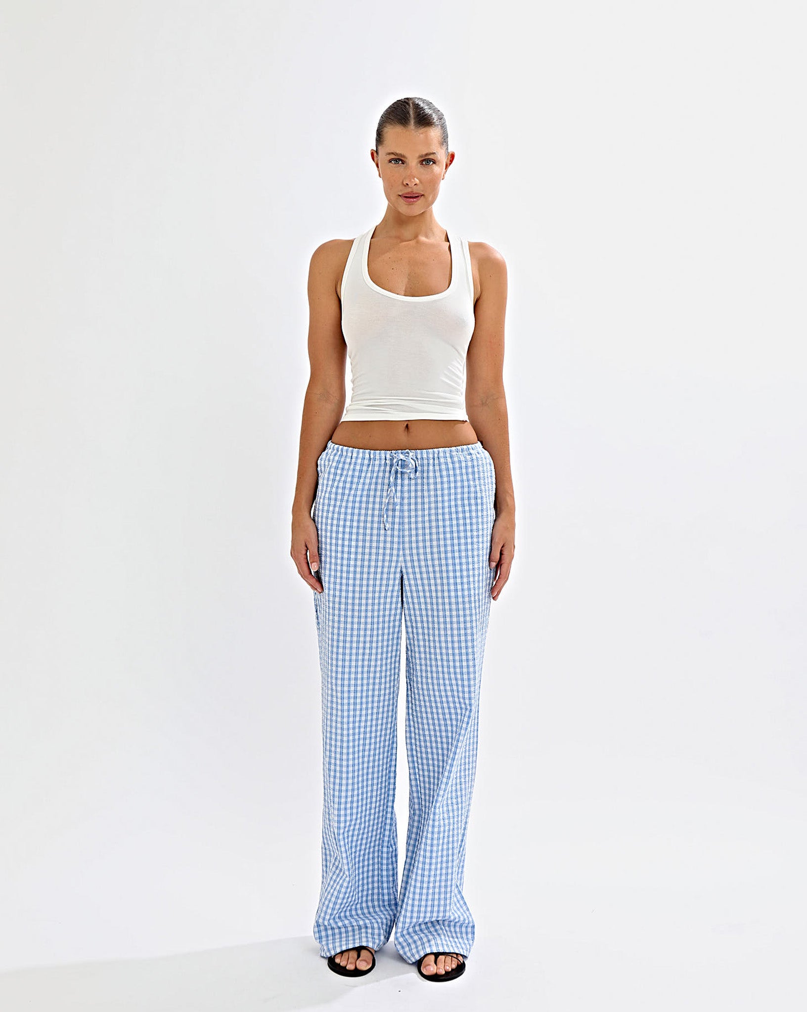 Lila Pants Blue Gingham Regular/Tall