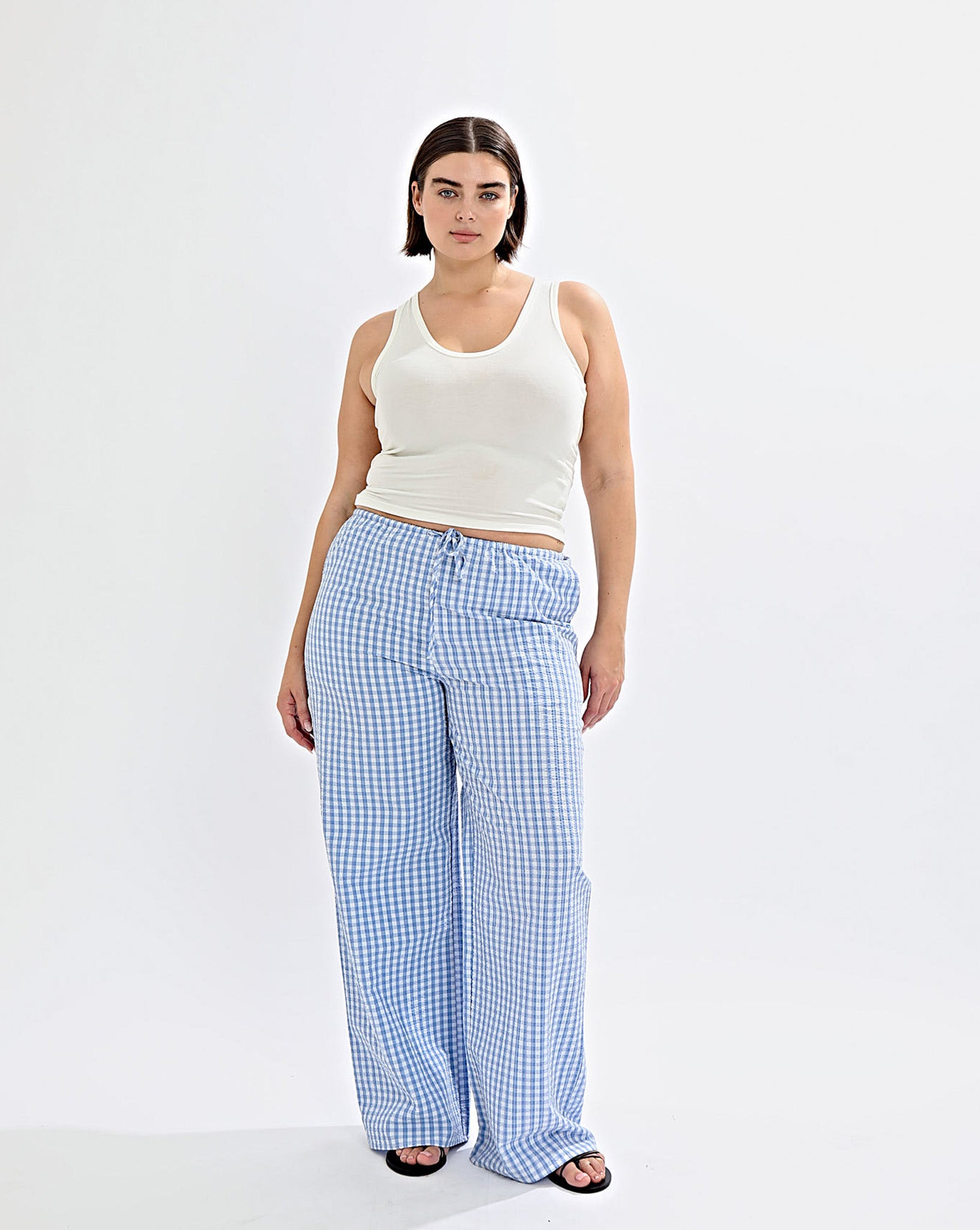 Lila Pants Blue Gingham Regular/Tall
