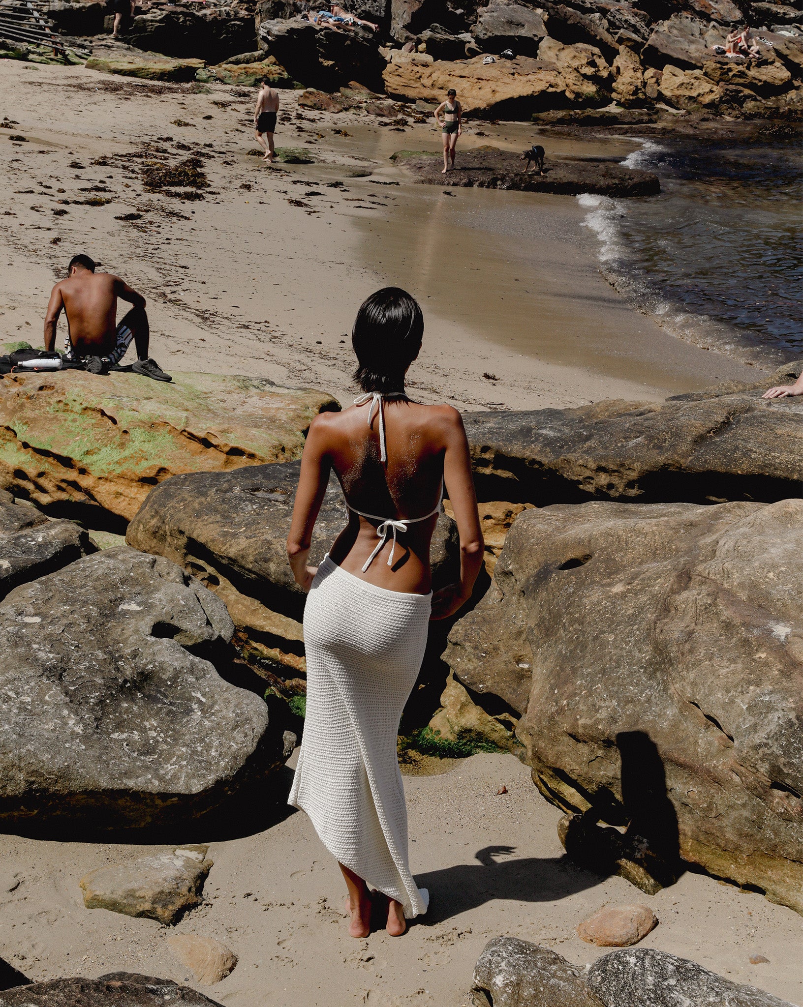 Eloise Knit Flower Dress Off White