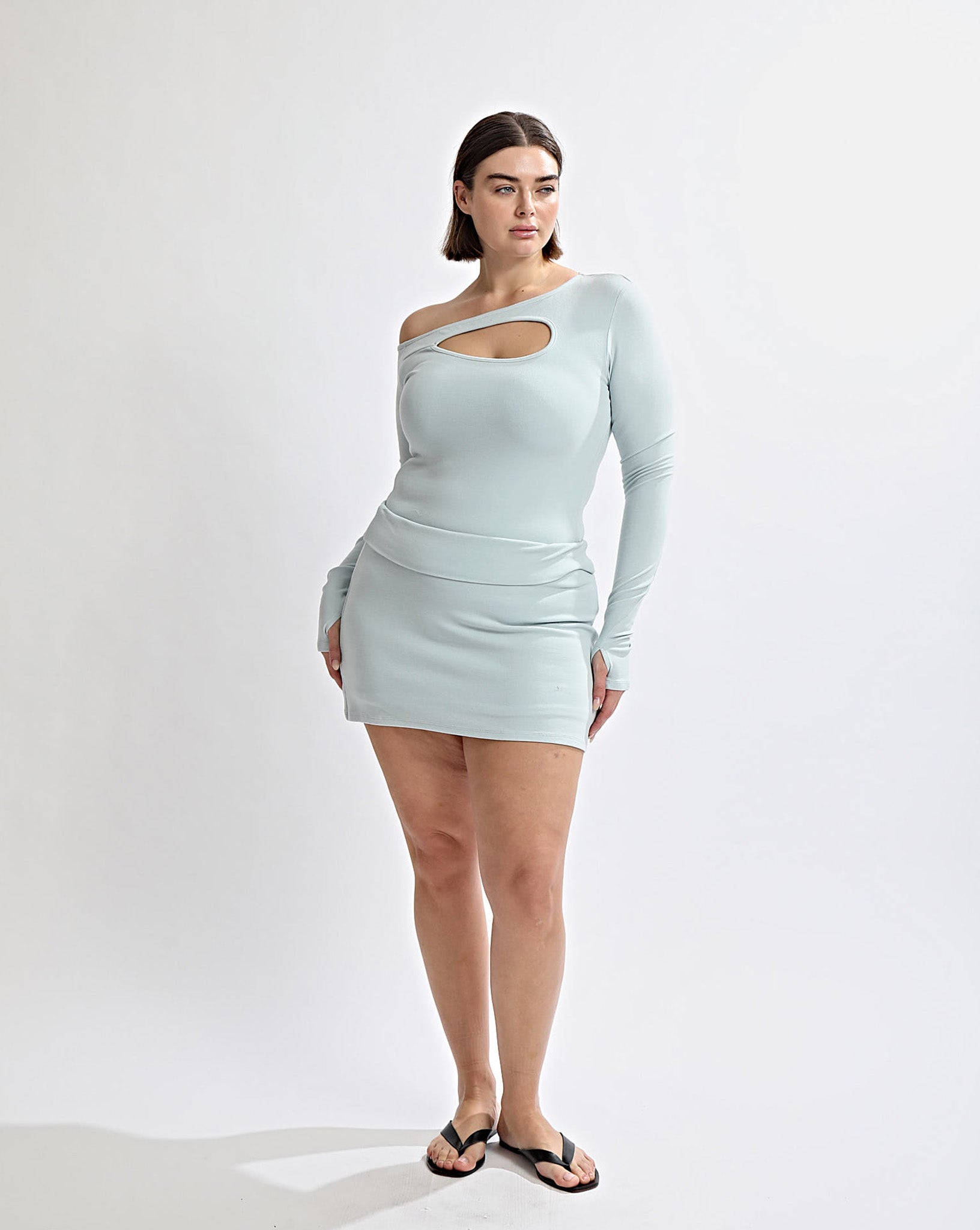 Amelia Asym Long Sleeve Top Ice