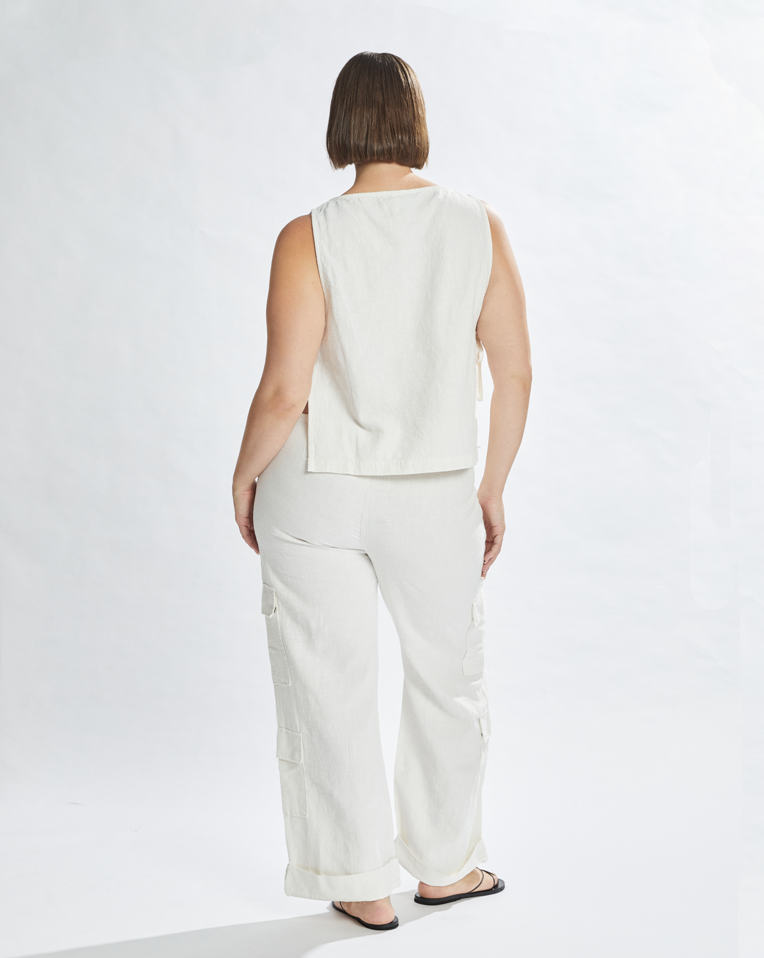 Evie Trousers Off White Cropped