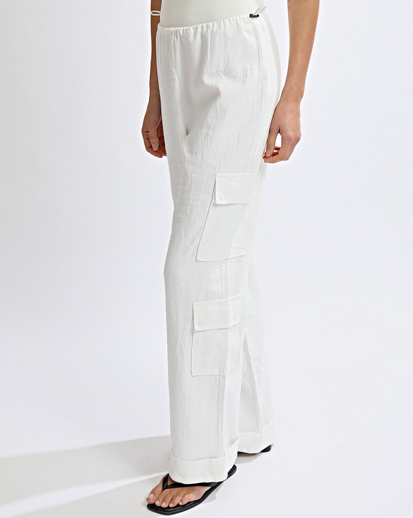 Evie Trousers Off White Cropped