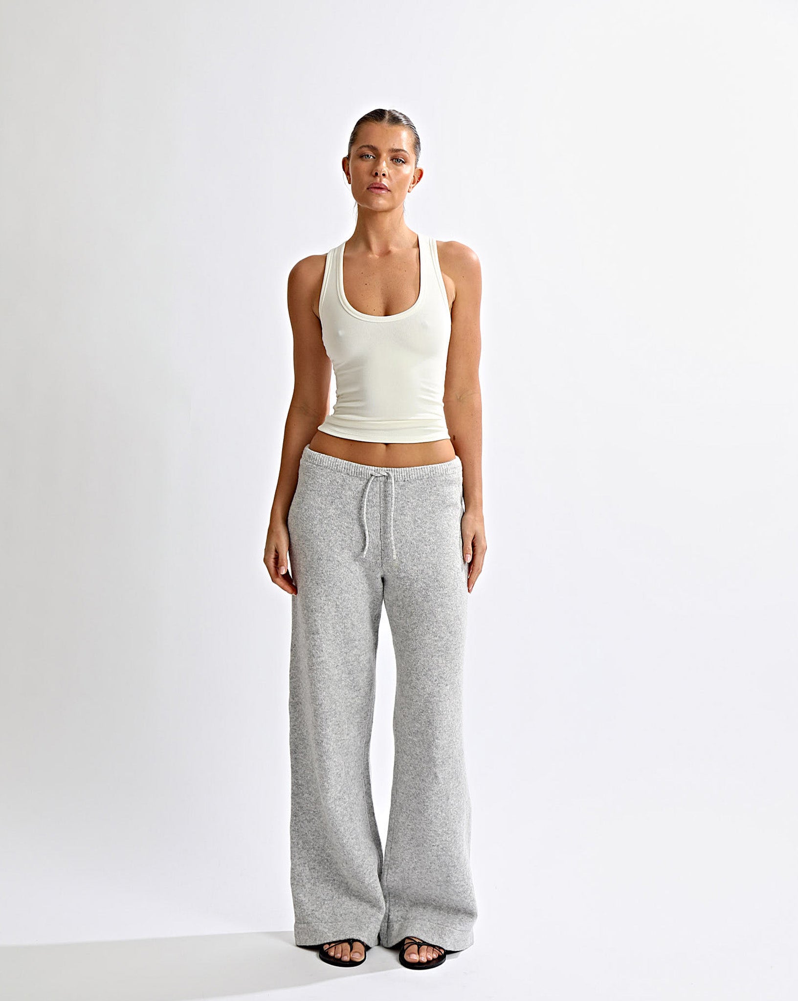Leo Knit Pants Grey Marl Regular/Tall