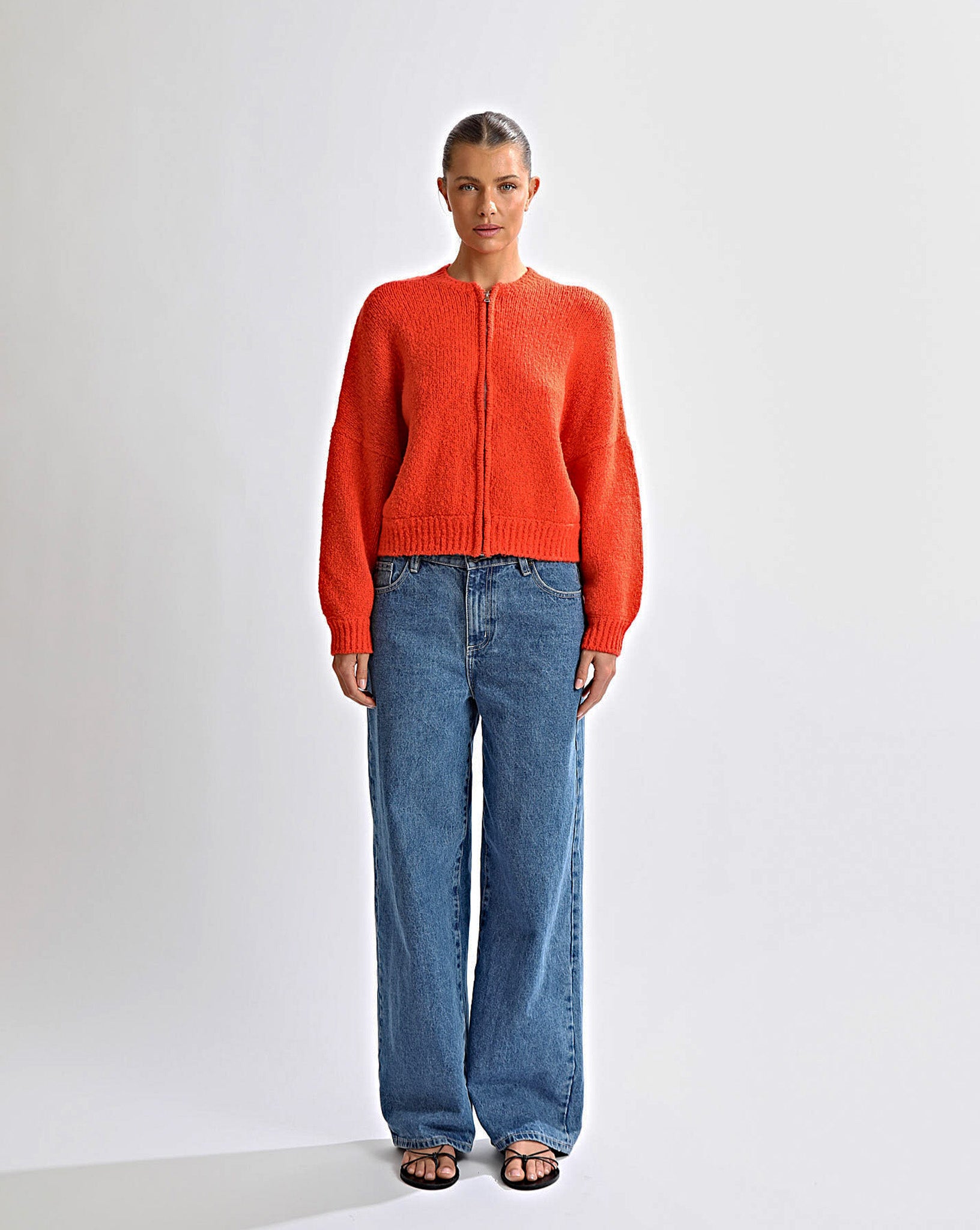 Elliot Knit Zip Jumper Red Marl