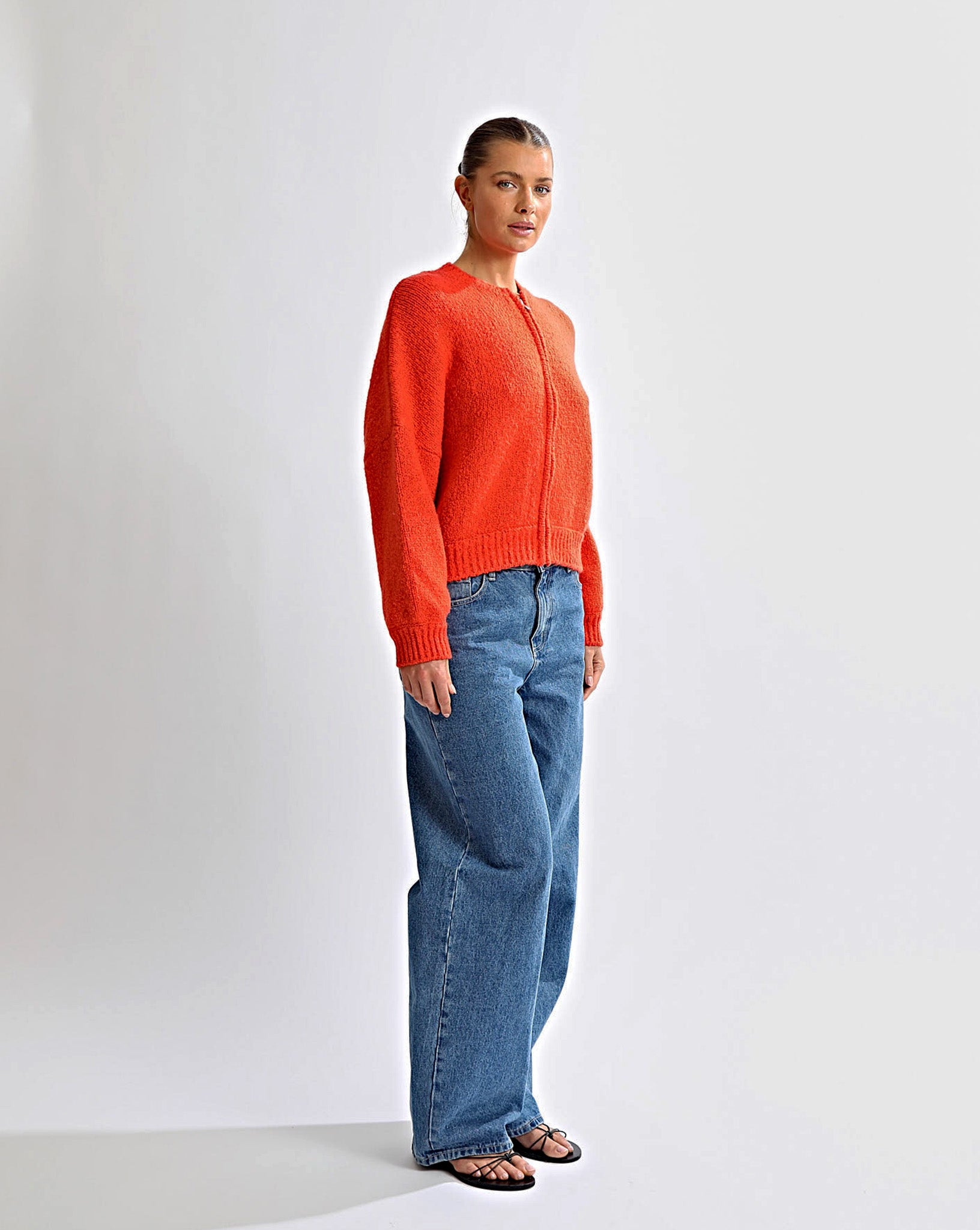 Elliot Knit Zip Jumper Red Marl