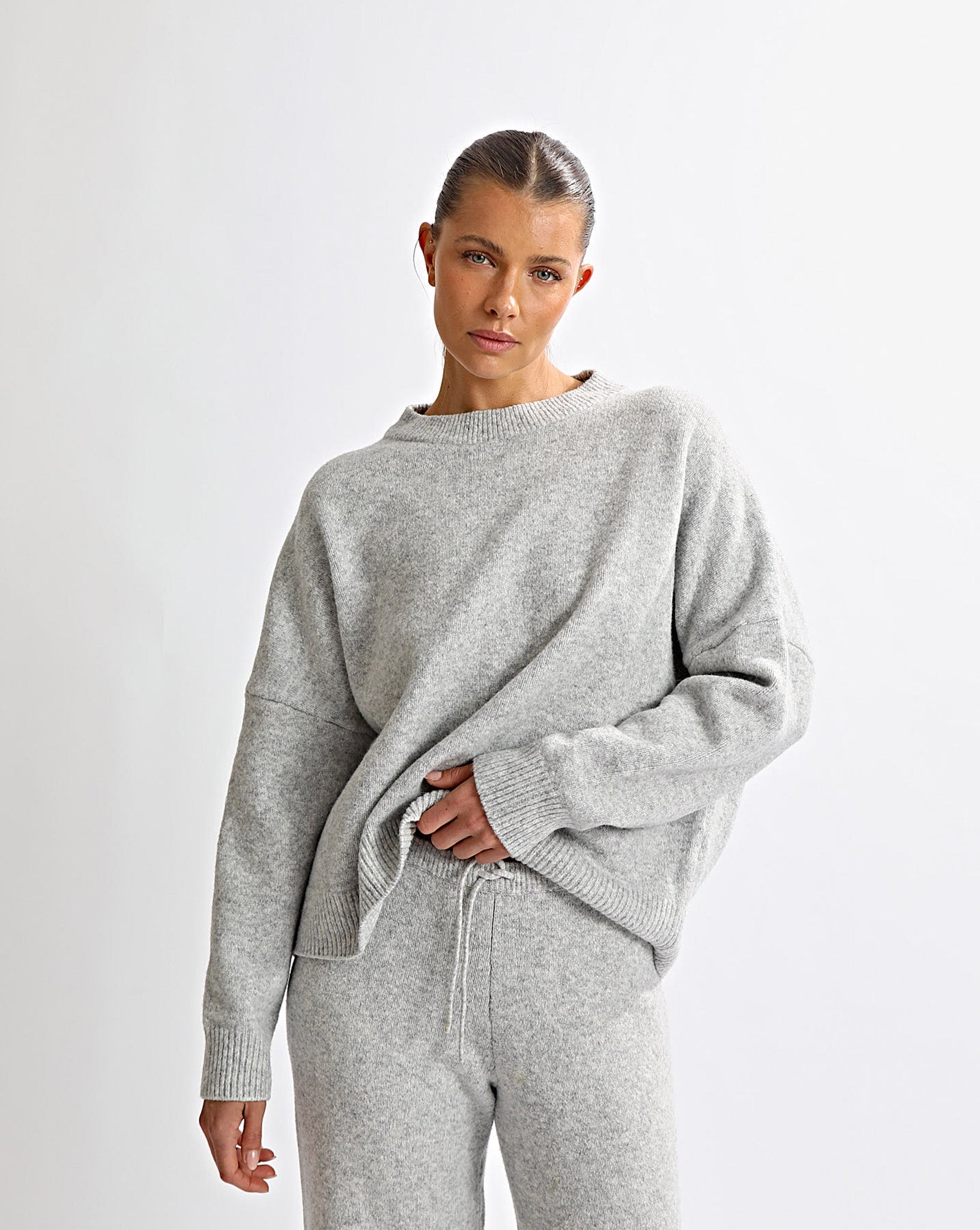 Leo Knit Backless Jumper Grey Marl