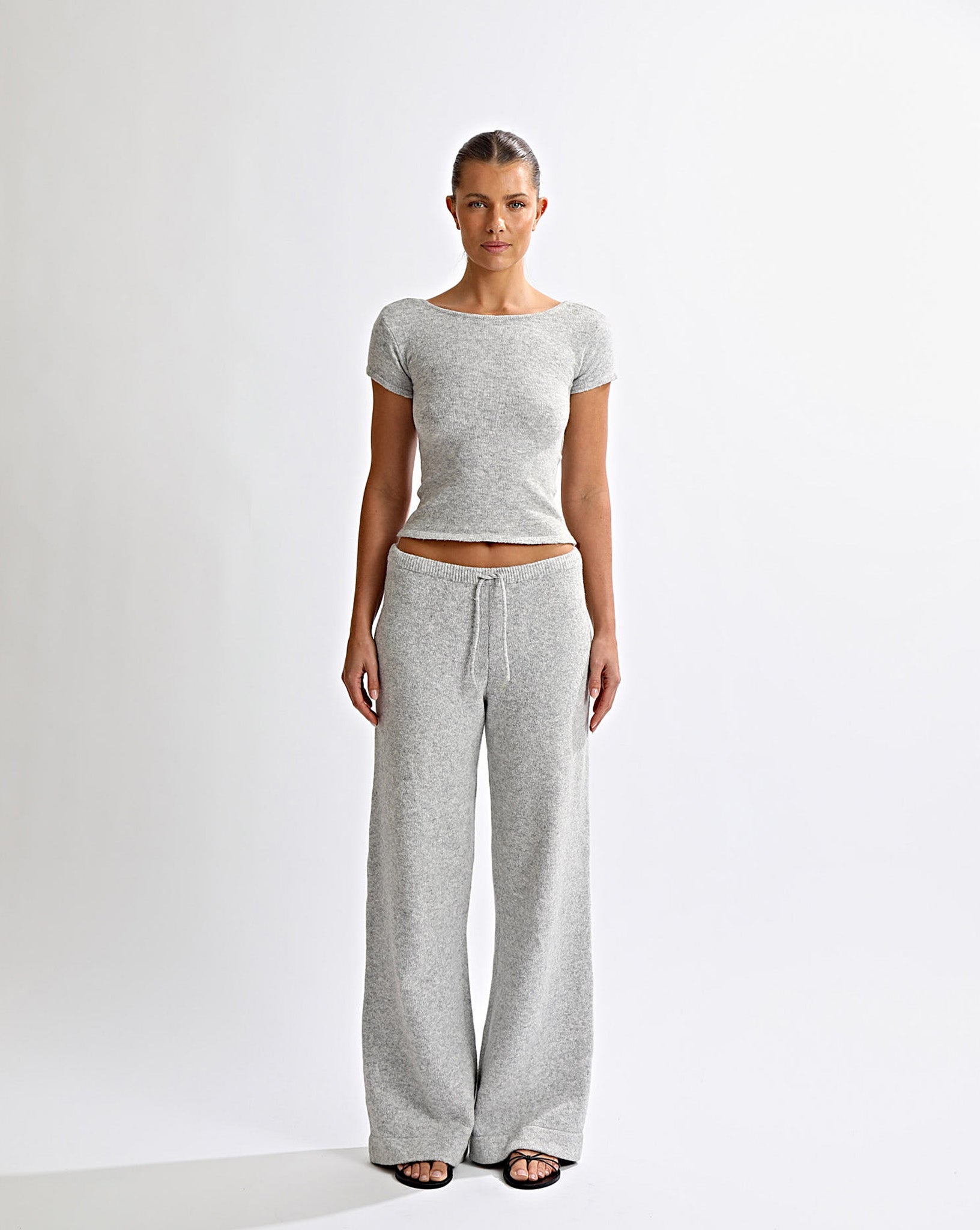 Leo Knit Tee Grey Marl