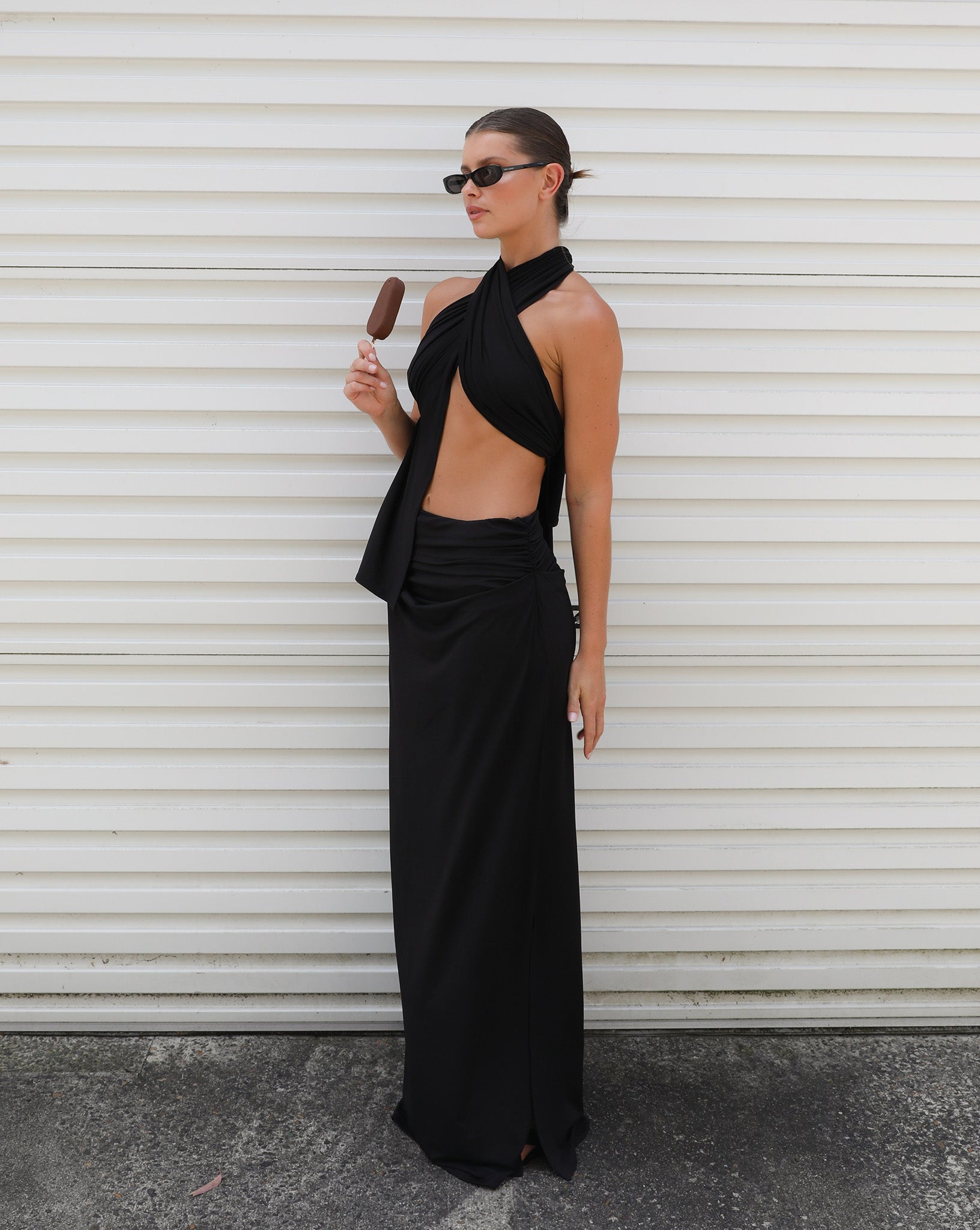 Pamela Wrap Top Black